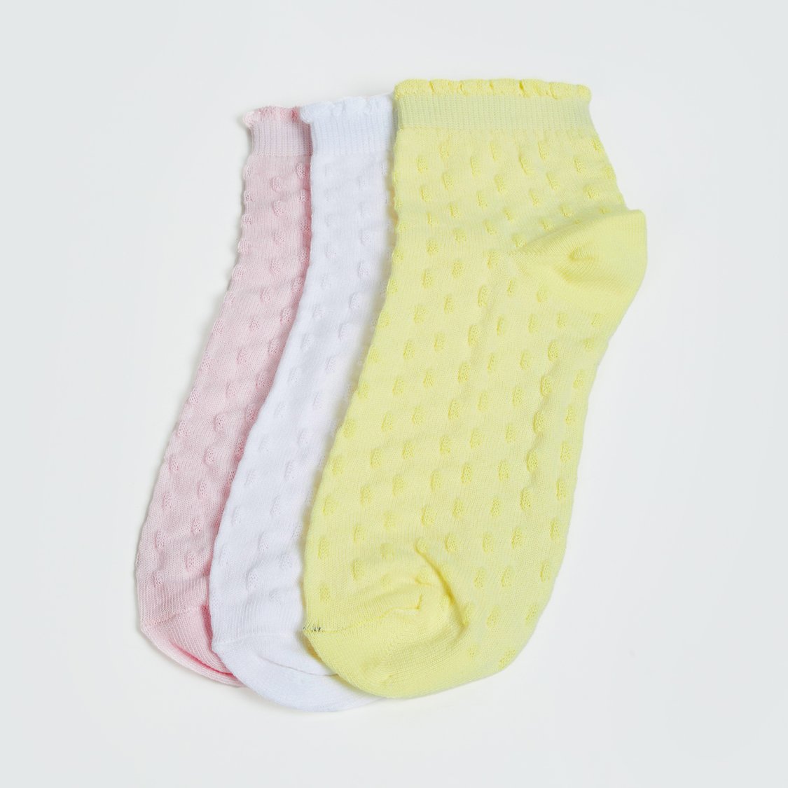 FAME FOREVER Girls Textured Socks - Pack of 3