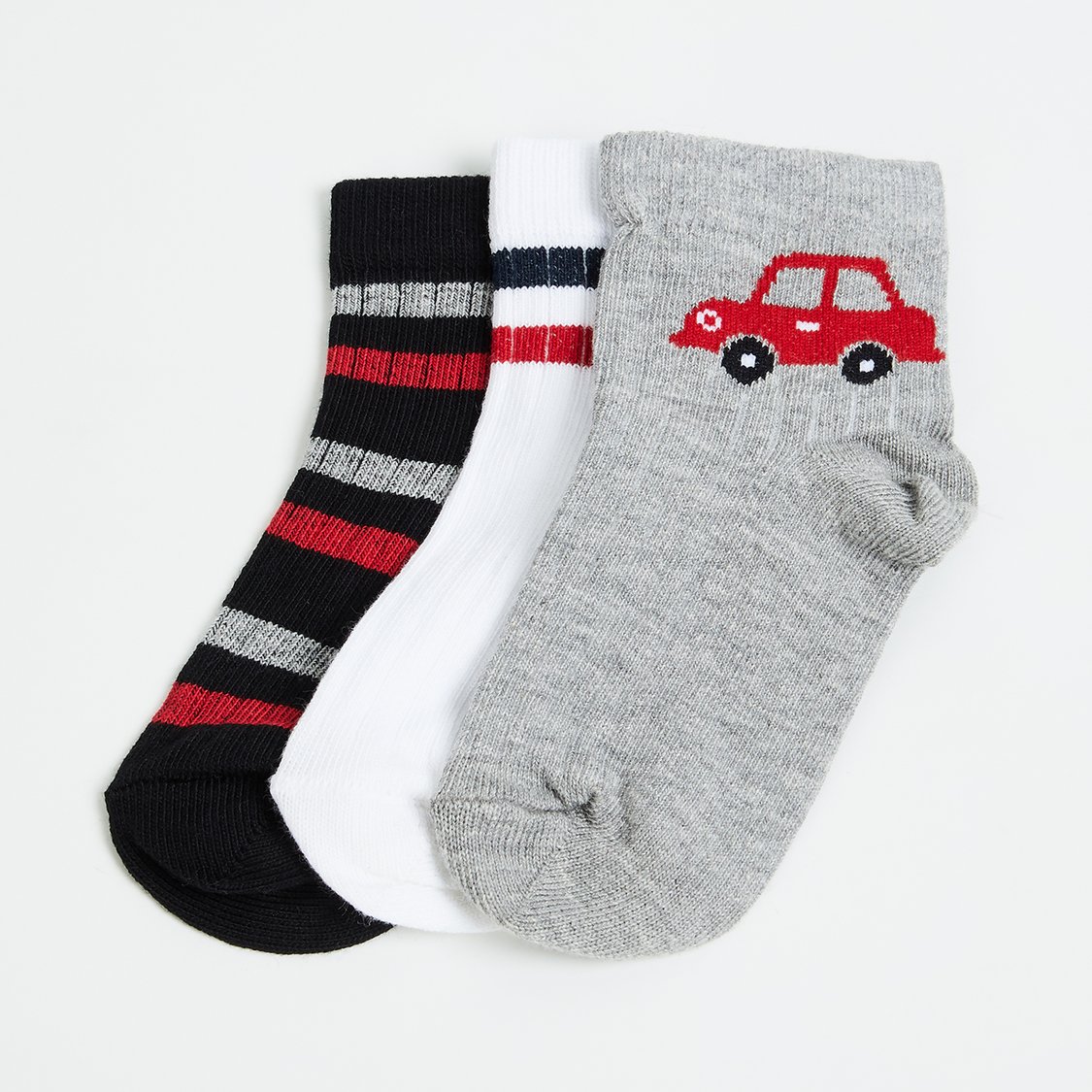 FAME FOREVER Boys Assorted Ankle Length Socks - Pack of 3