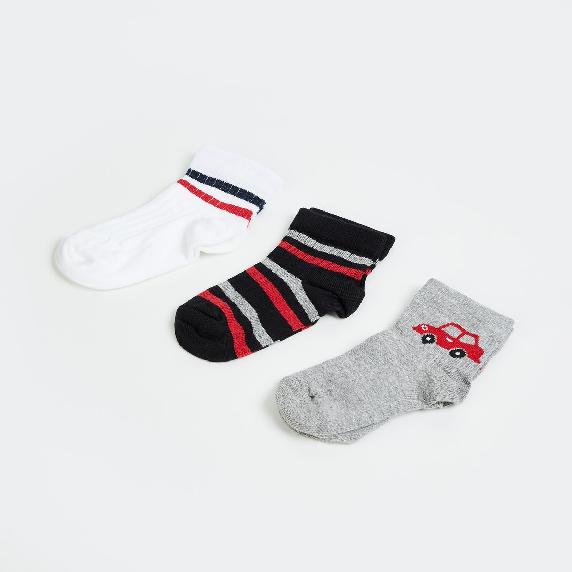 FAME FOREVER Boys Assorted Ankle Length Socks - Pack of 3