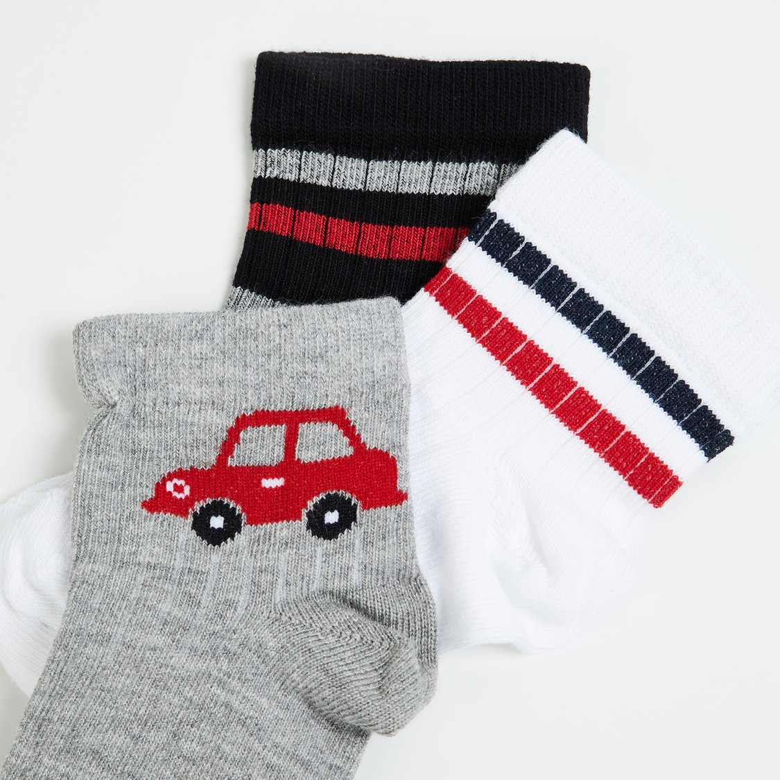 FAME FOREVER Boys Assorted Ankle Length Socks - Pack of 3