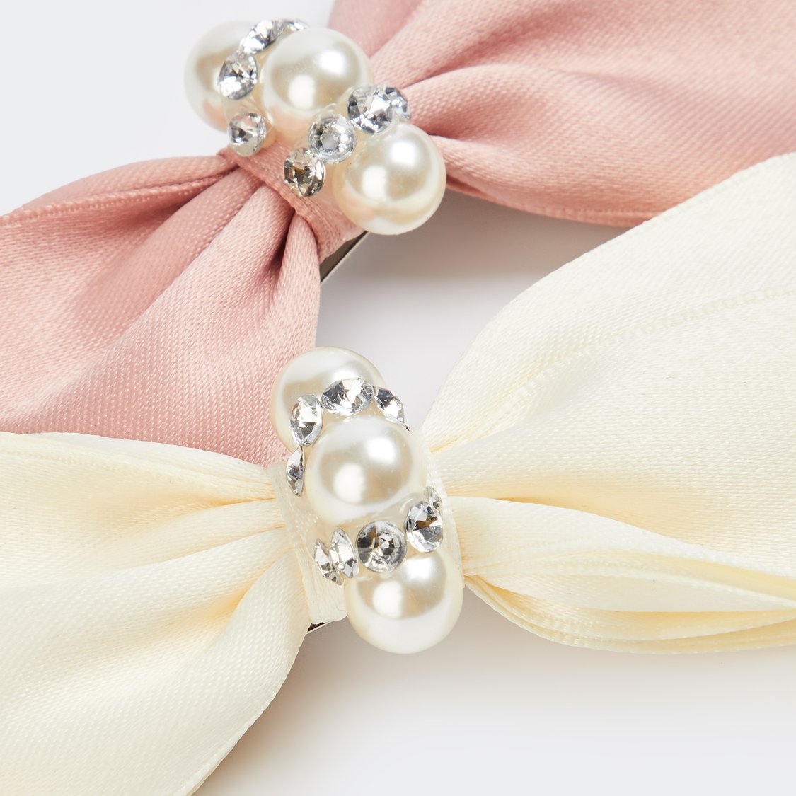 FAME FOREVER Women Embellished Bow Hair Clips - Pack of 2