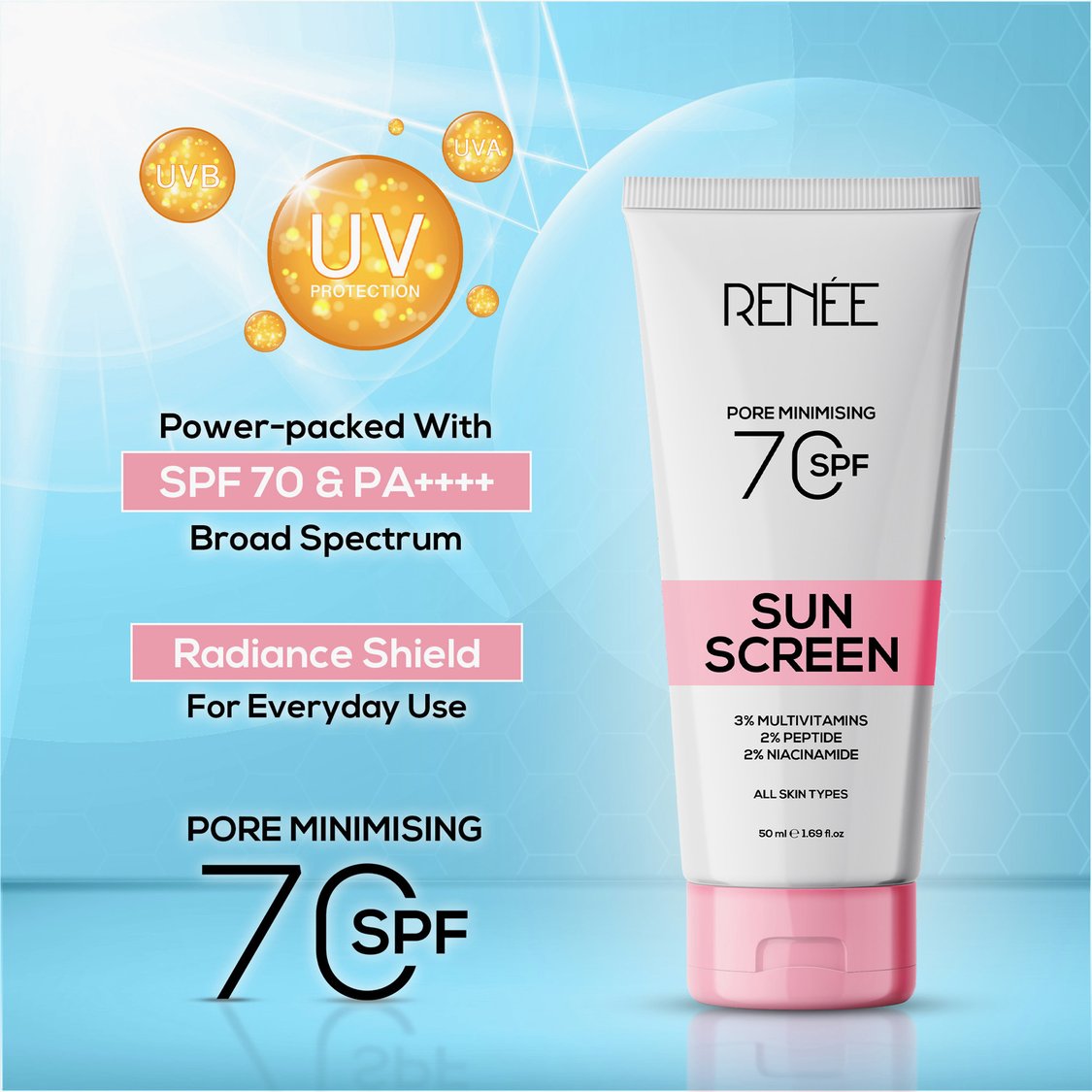 RENEE Pore Minimising Sunscreen SPF 70 - 50ml