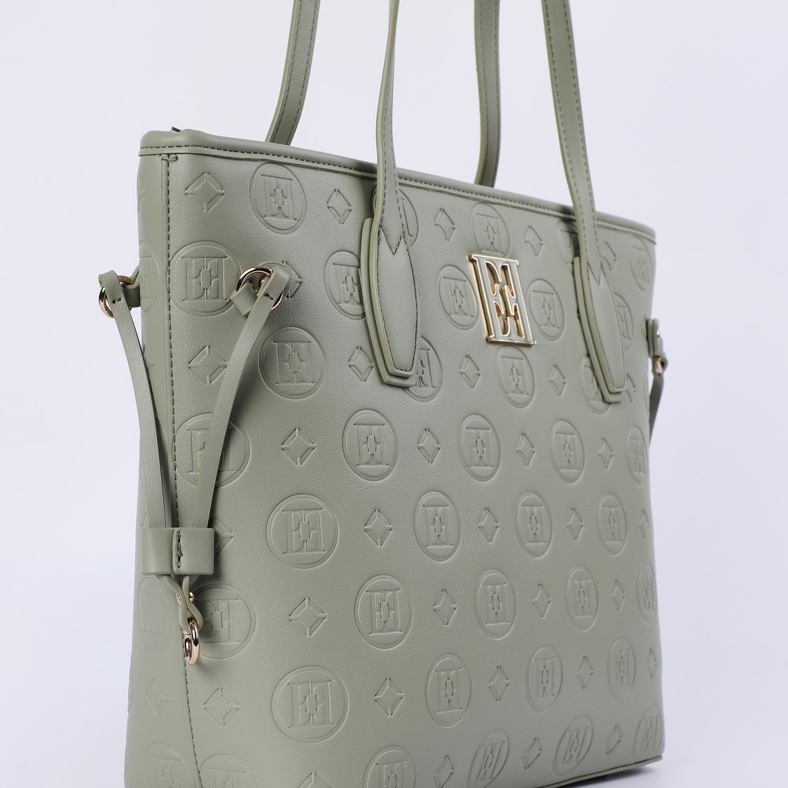 ELLE Monogram Embossed Shoulder Bag
