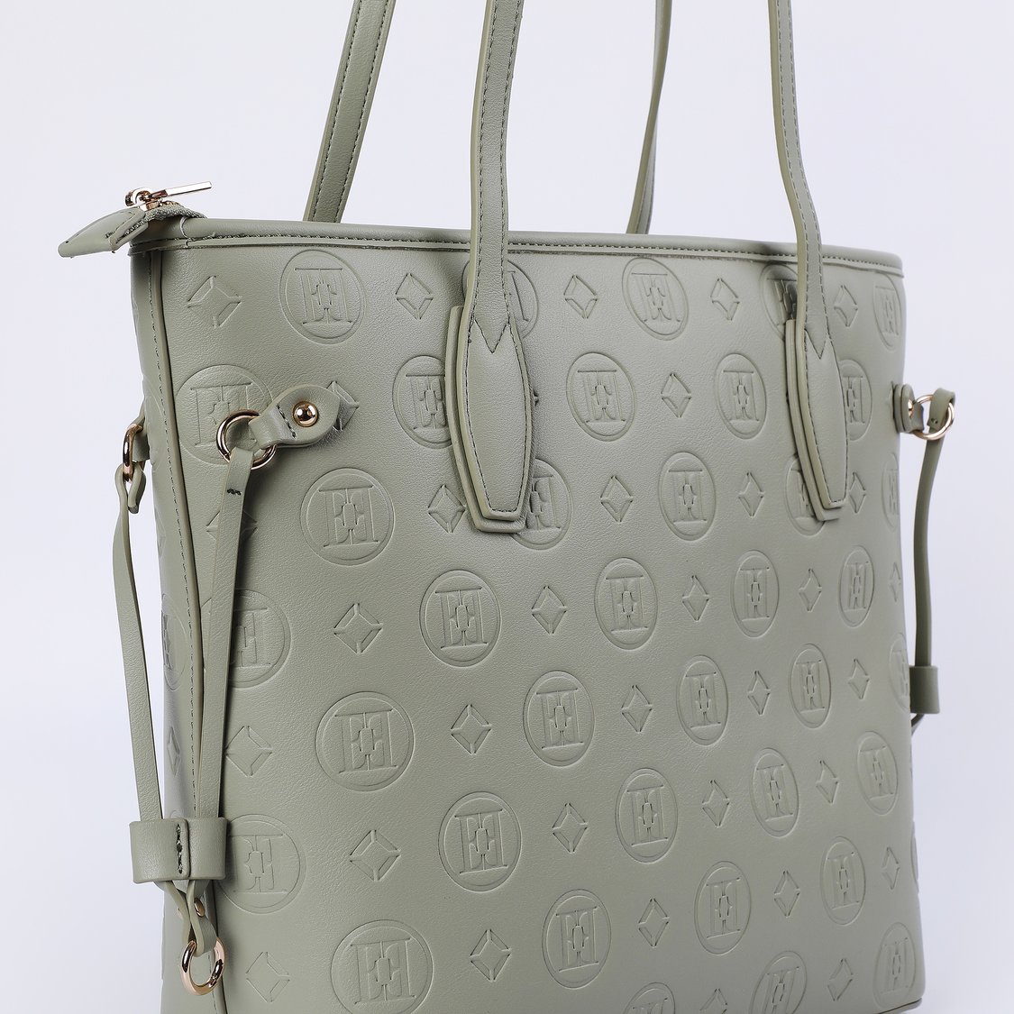 ELLE Monogram Embossed Shoulder Bag