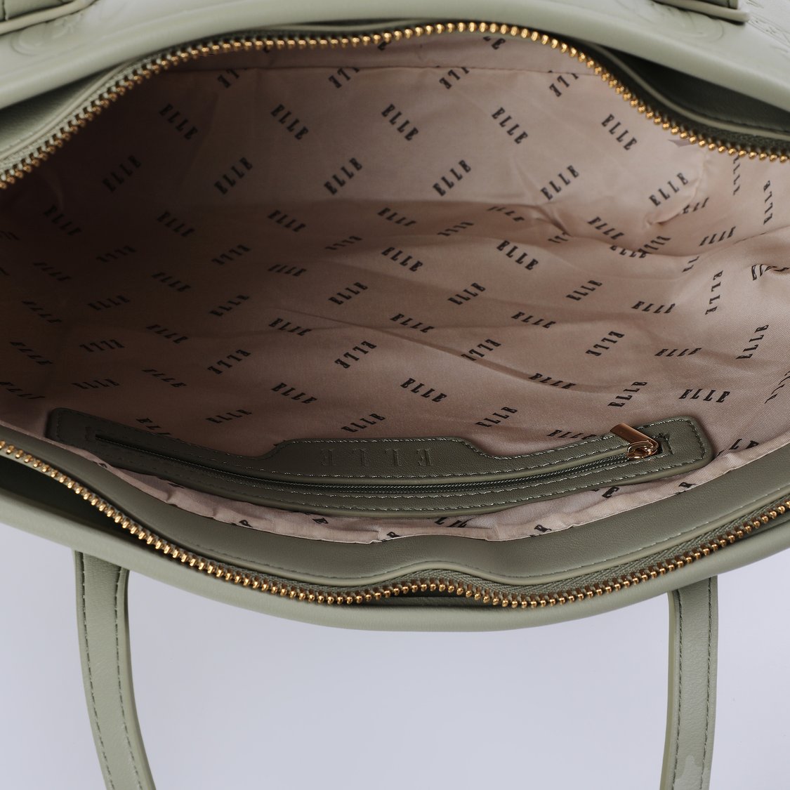 ELLE Monogram Embossed Shoulder Bag