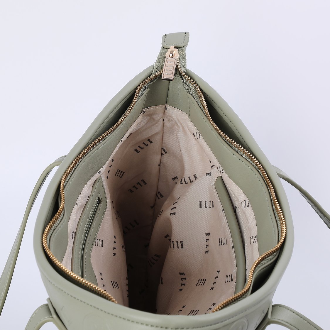 ELLE Monogram Embossed Shoulder Bag