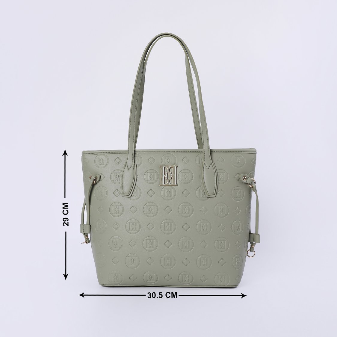ELLE Monogram Embossed Shoulder Bag