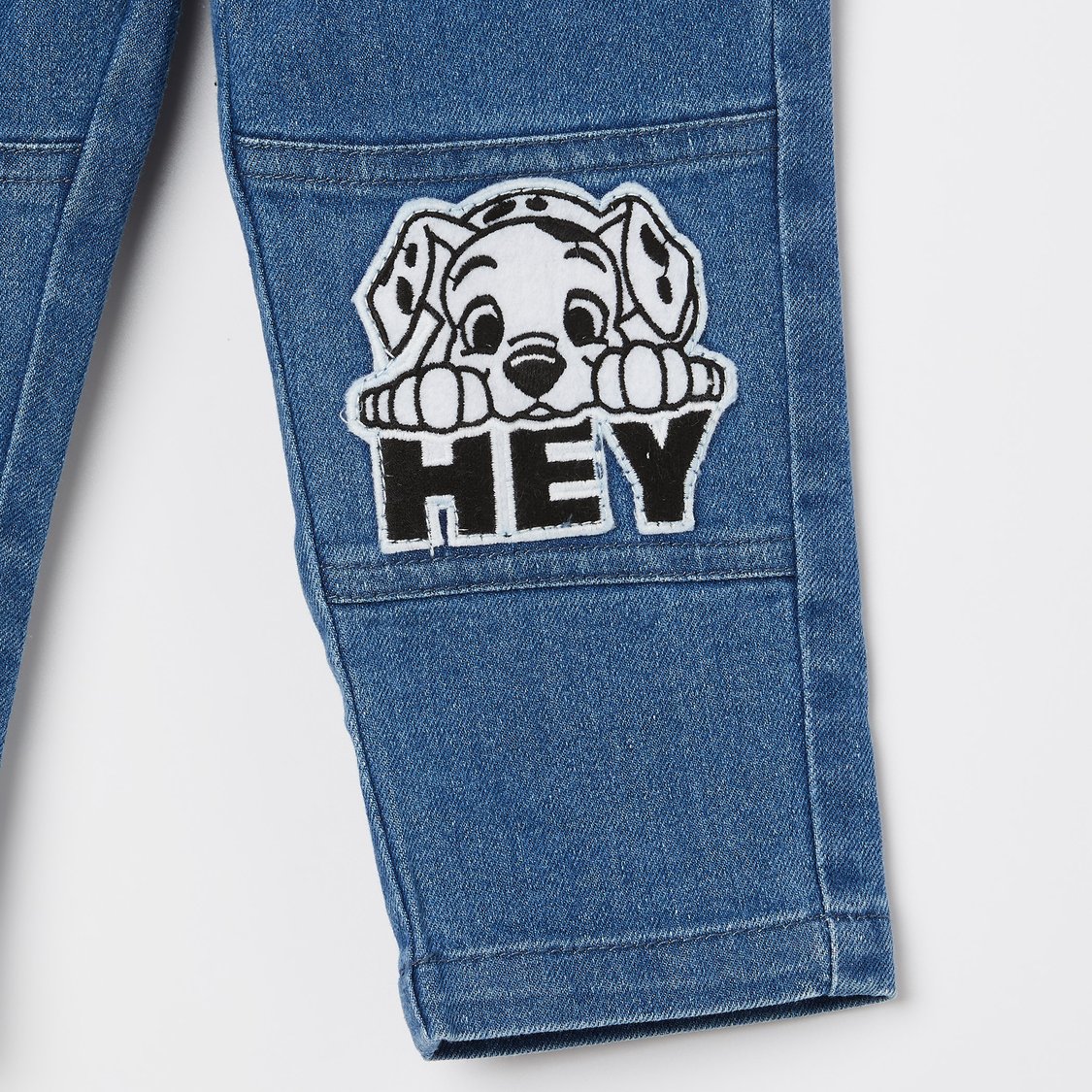 JUNIORS Boys Paw Appliqued Slim Fit Jeans