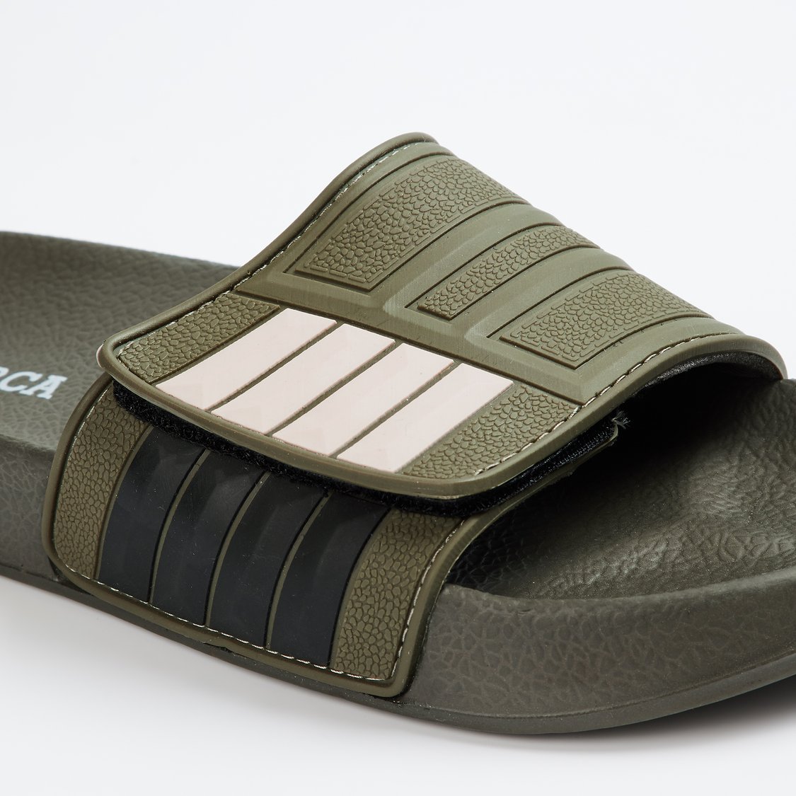 FORCA Men Printed Sliders with Velcro Strap