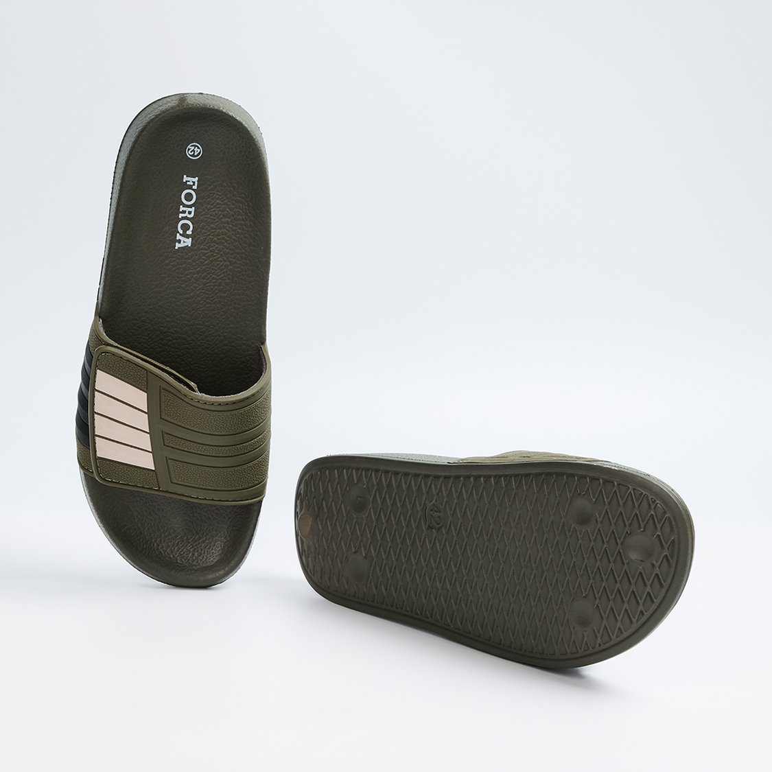 FORCA Men Printed Sliders with Velcro Strap
