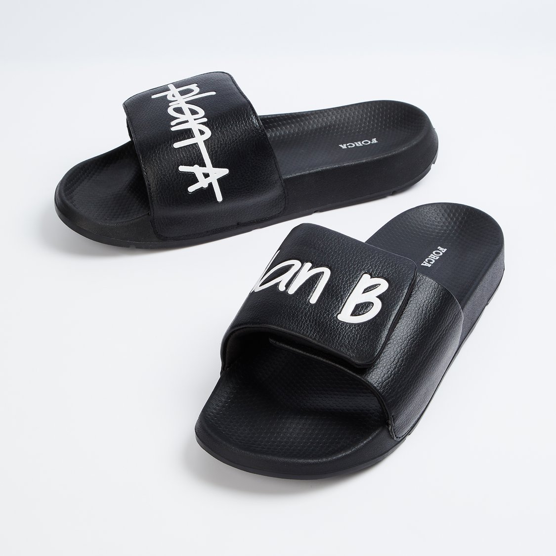 FORCA Debossed Sliders with Velcro Strap