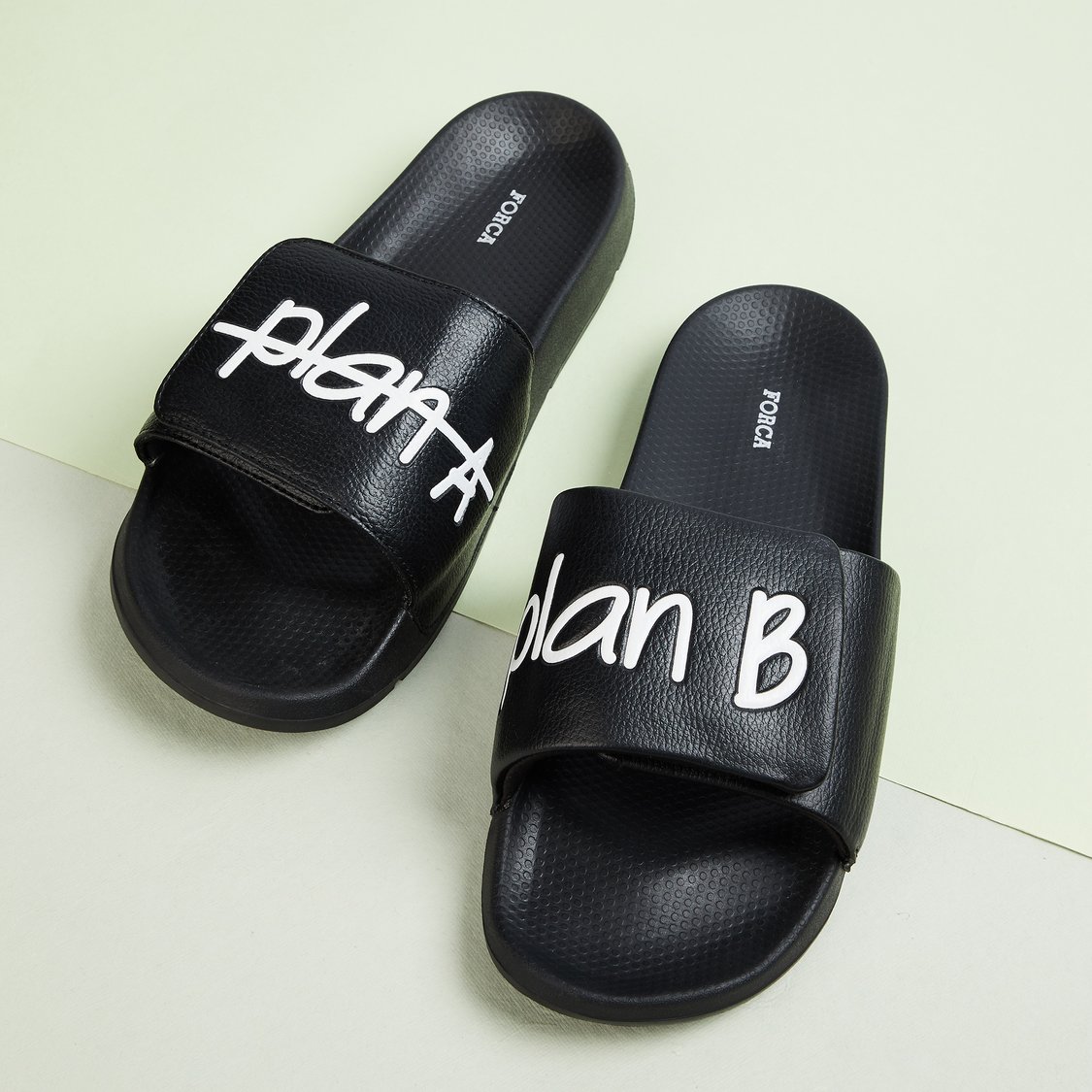 FORCA Debossed Sliders with Velcro Strap