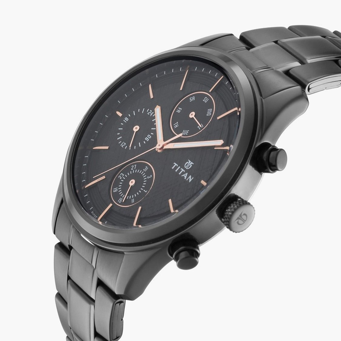TITAN Workwear Men Multifunction Watch with Metal Strap - NS1805NM01