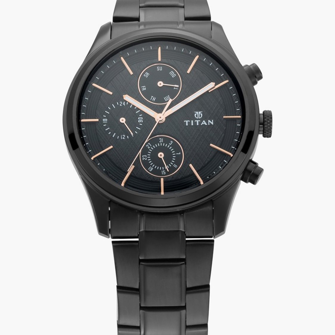 TITAN Workwear Men Multifunction Watch with Metal Strap - NS1805NM01