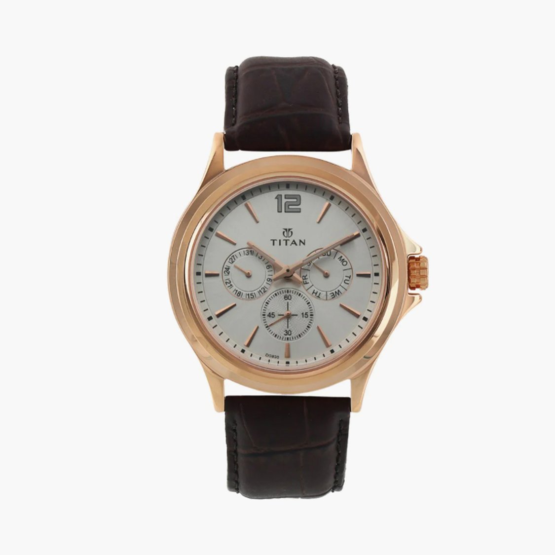 TITAN Workwear Men Multifunction Watch with Leather Strap - NS1698WL01