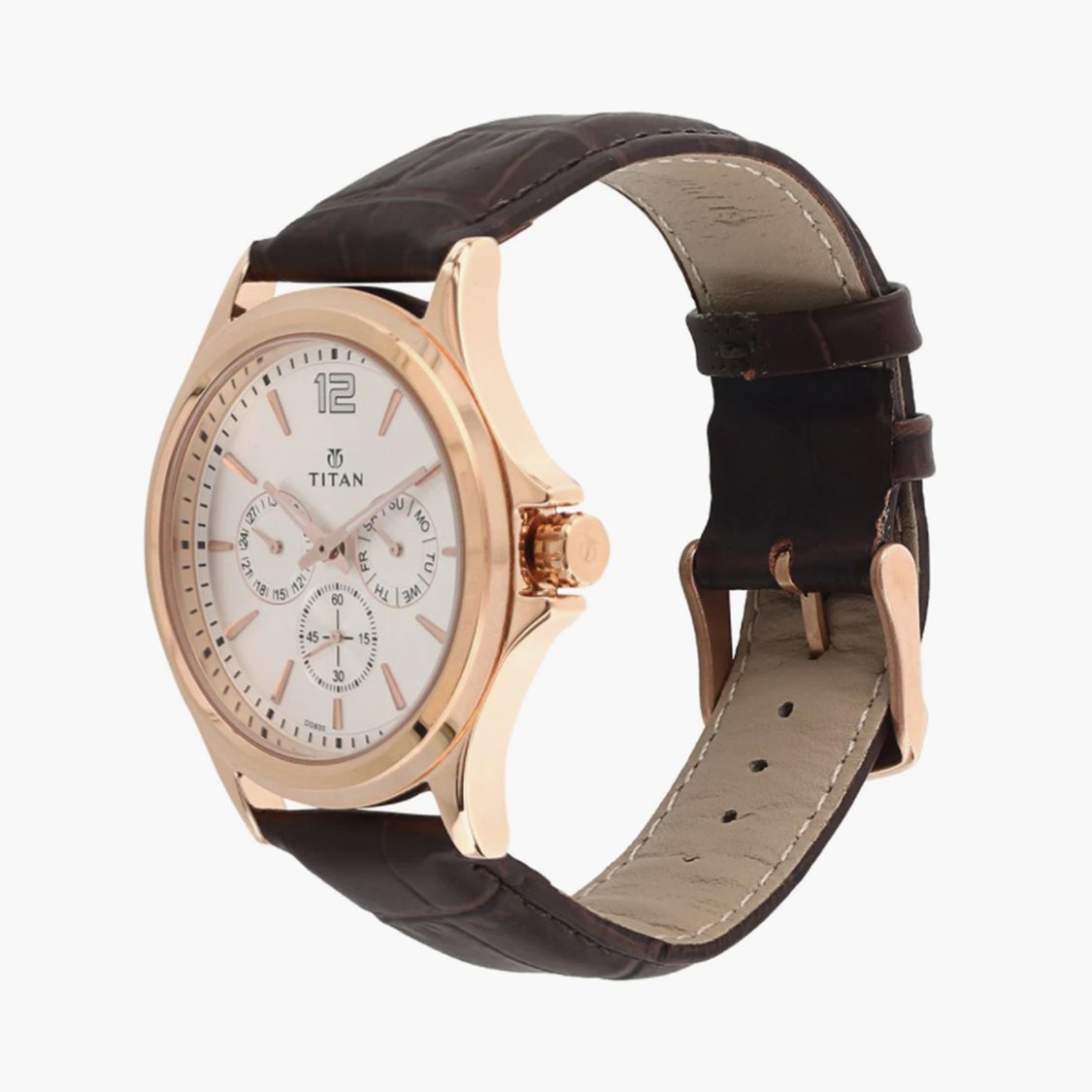 Buy TITAN Workwear Men Multifunction Watch with Leather Strap NS1698WL01 from Titan at just INR 5995.0