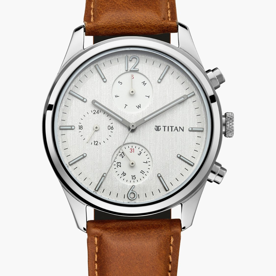 Buy TITAN Workwear Men Multifunction Watch with Leather Strap
