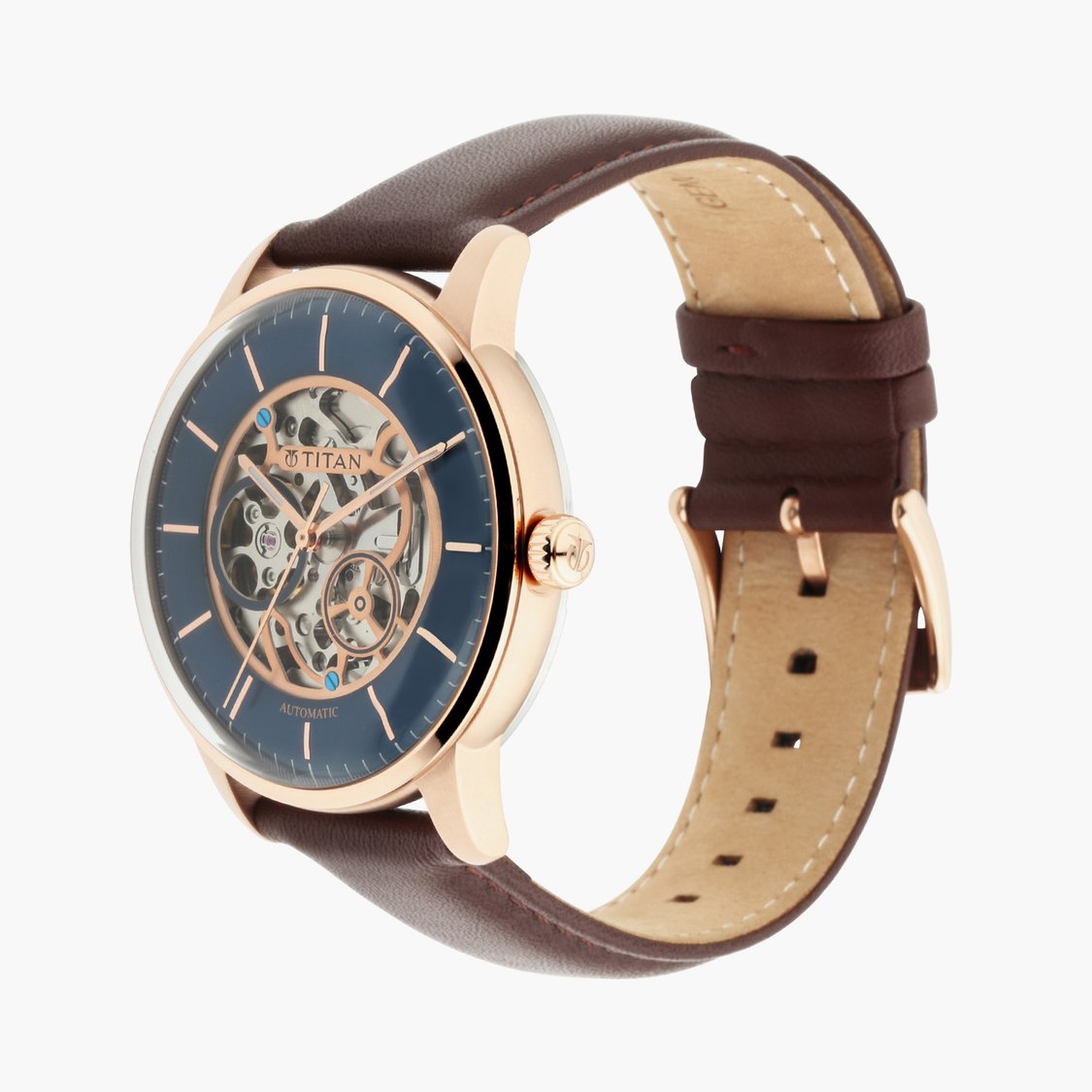 TITAN Automatics Men Mechanical Watch with Leather Strap - NS90110WL02