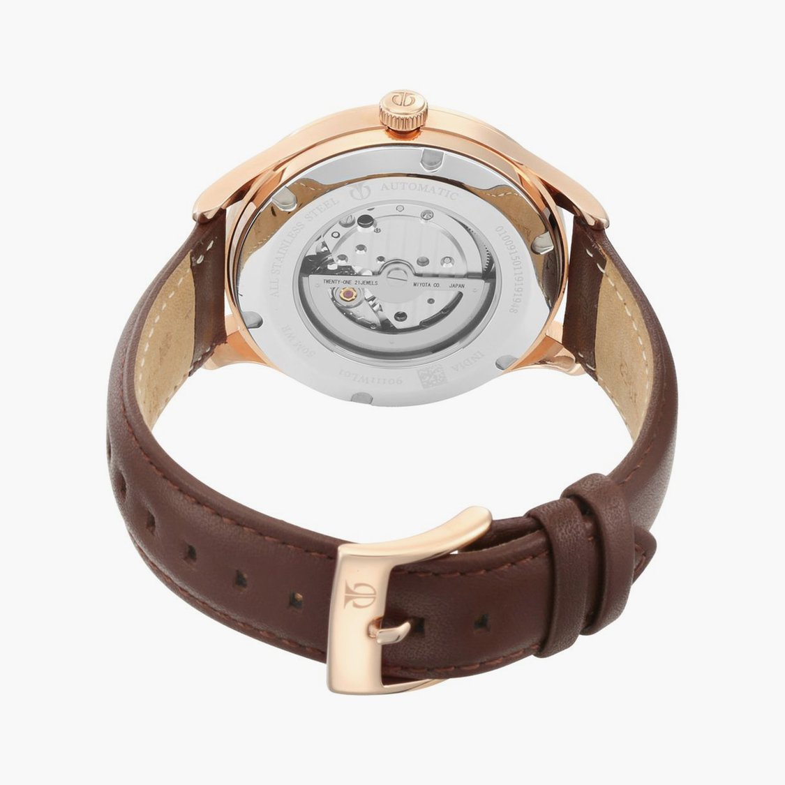 TITAN Men Leather Strap Automatic Watch - NS90111WL01