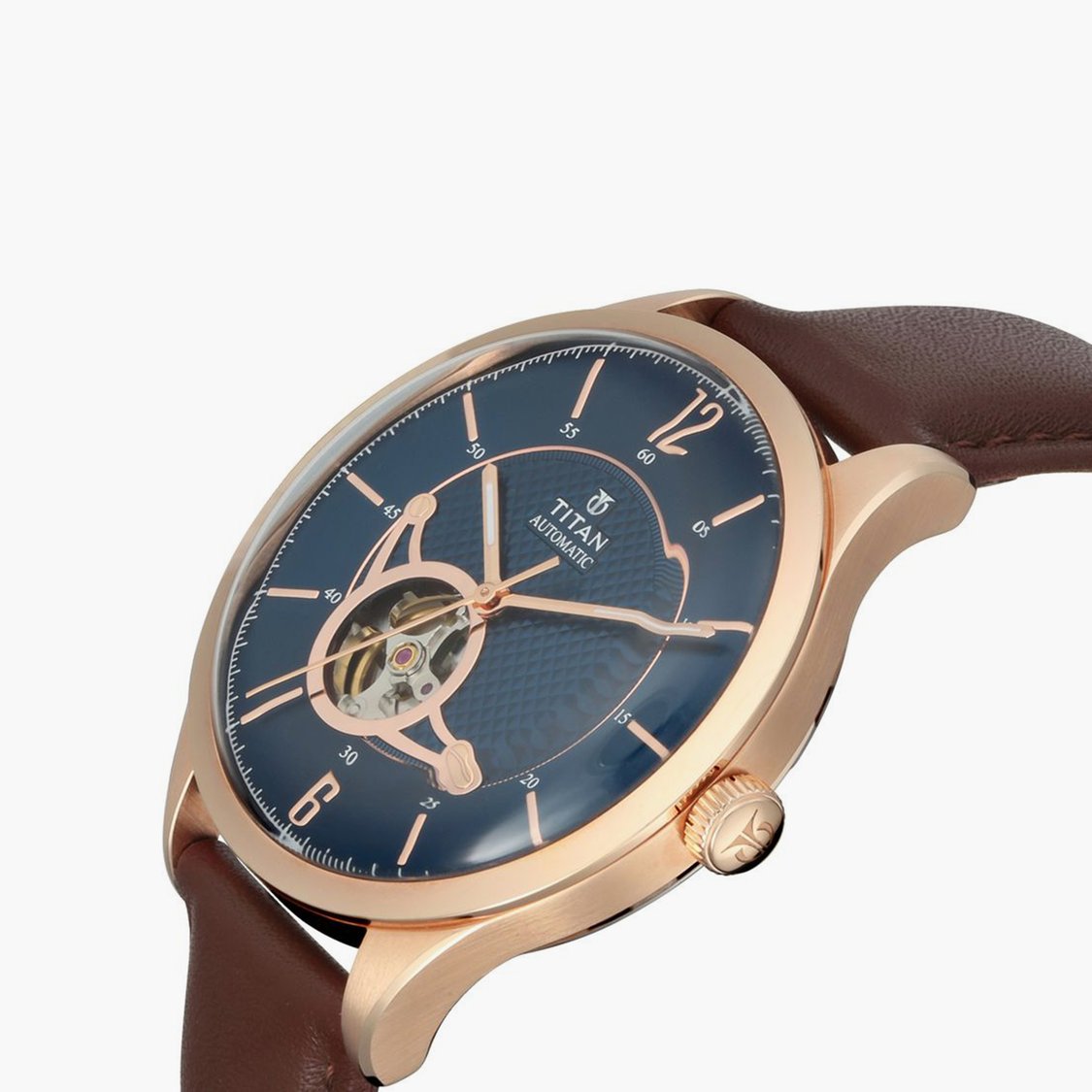 TITAN Men Leather Strap Automatic Watch - NS90111WL01