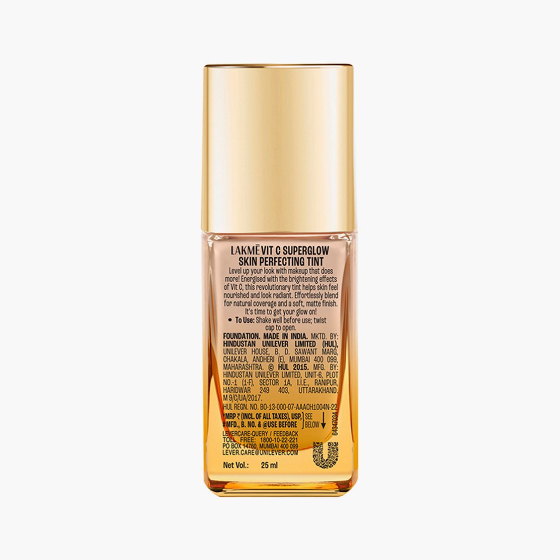 LAKME Vit C Superglow Skin Perfecting Tint - Warm Sand W160 - 25ml