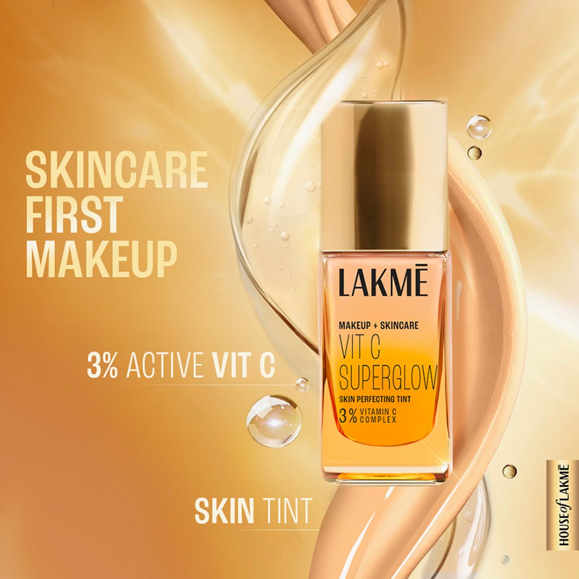 LAKME Vit C Superglow Skin Perfecting Tint - Warm Sand W160 - 25ml