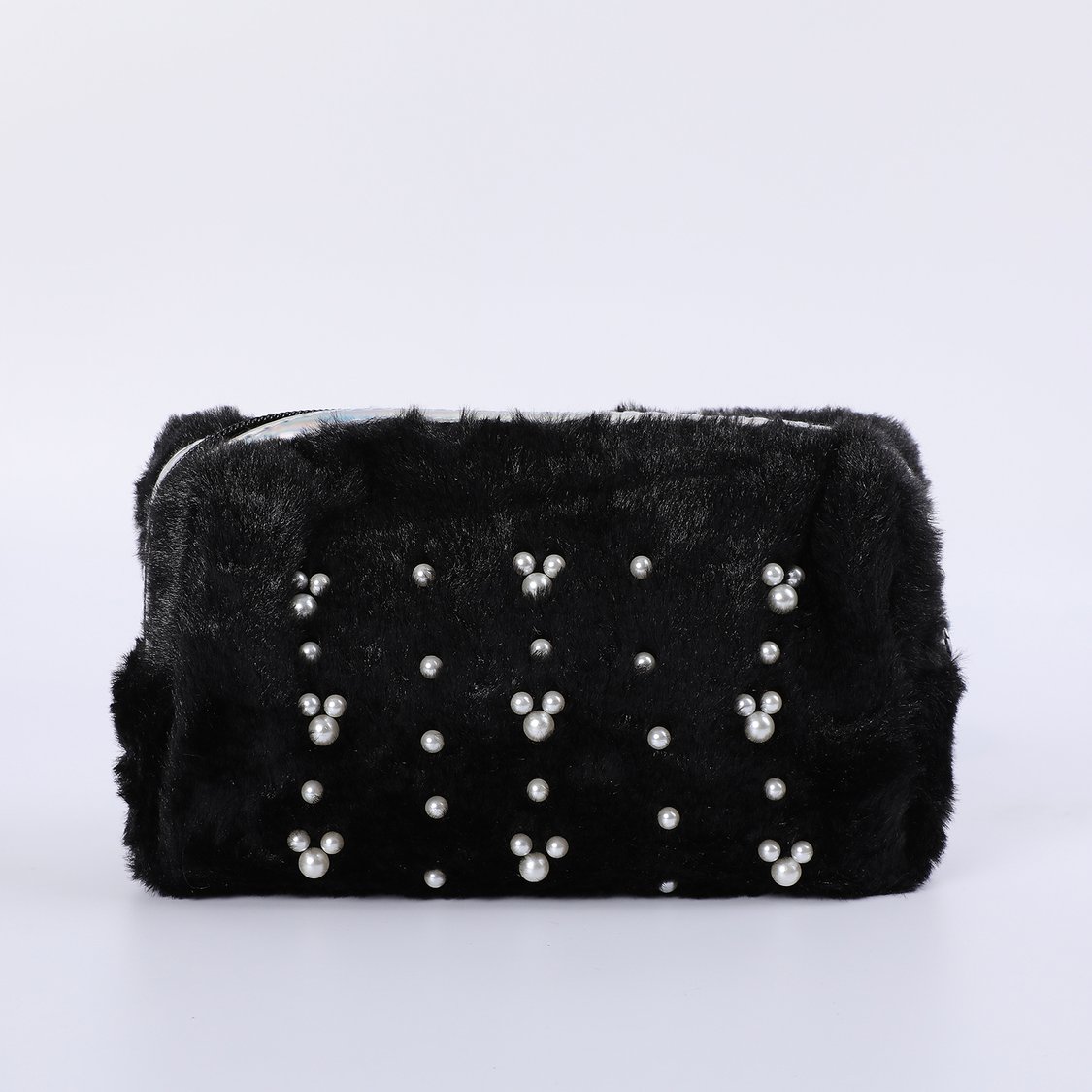 GINGER Fuzzy Pearl Embellished Pouch