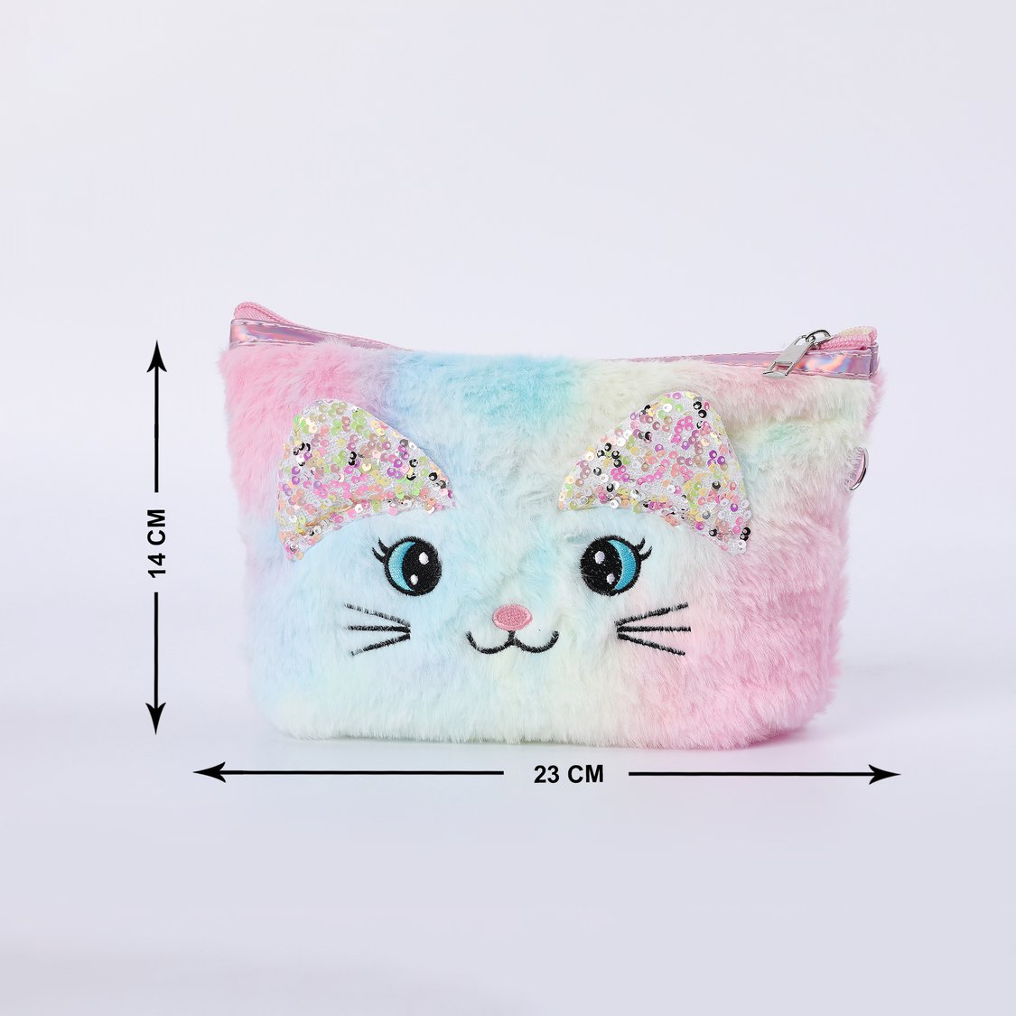 GINGER Fuzzy Cat Face Pouch