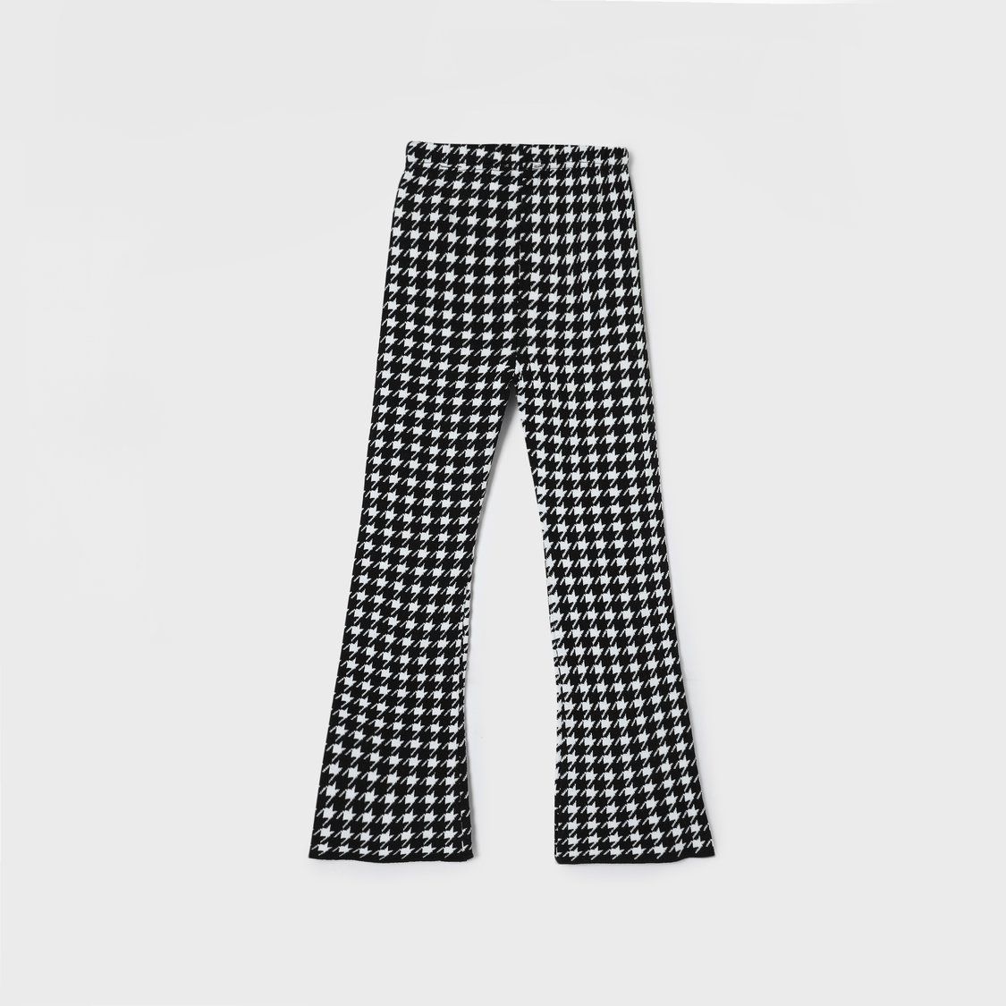FAME FOREVER Houndstooth Patterned Wide Leg Trousers