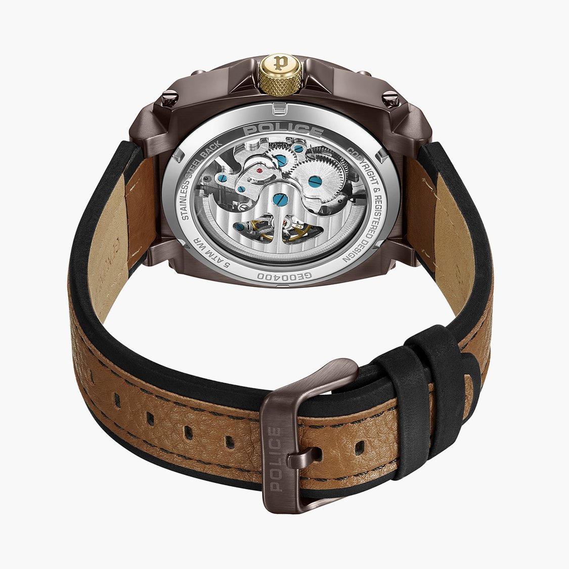 Buy POLICE Men Automatic Watch with Leather Strap PLPEWGE0040002 from Police at just INR 23545.0