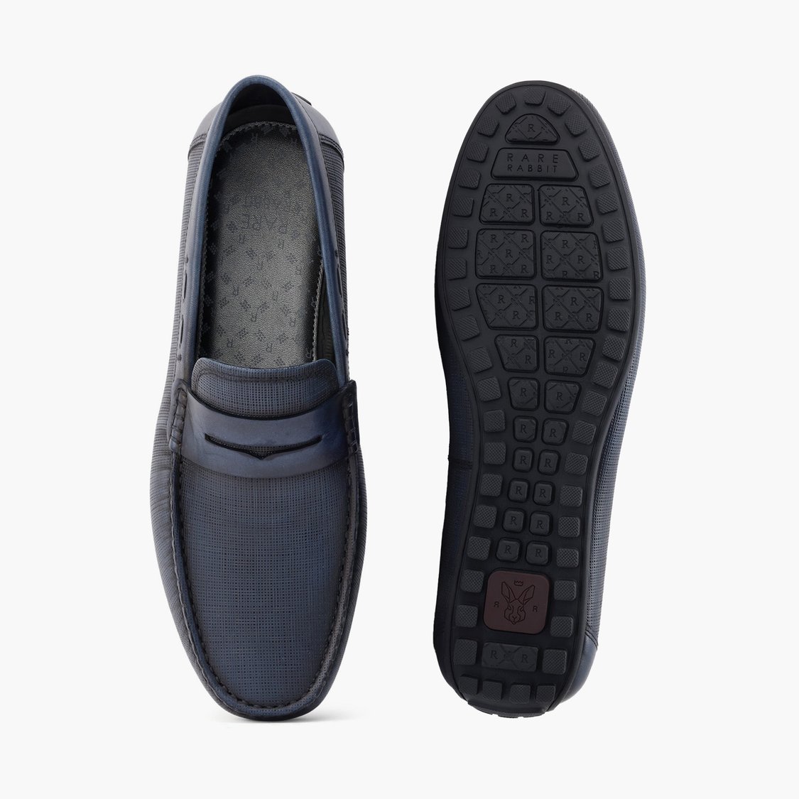 RARE RABBIT Saffian Men Textured Driving Loafers