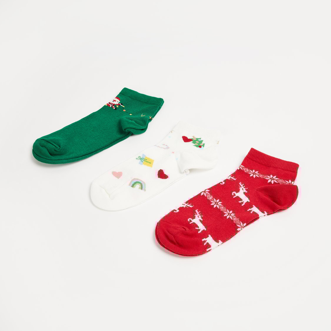 FAME FOREVER Knitted Ankle-Length Socks - Pack of 3