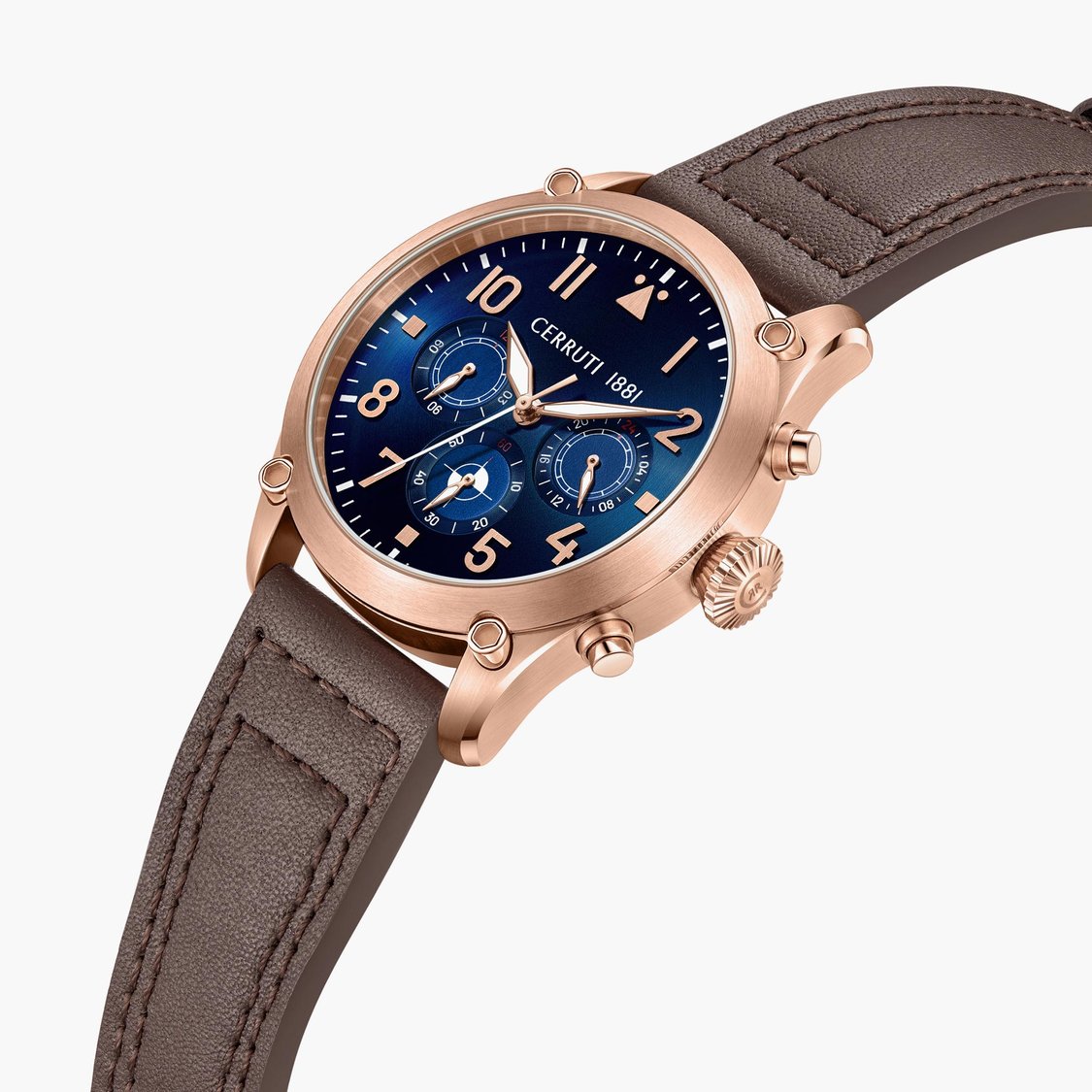 Buy CERRUTI 1881 Men Leather Strap Multifunction Watch - CECIWGF0042501 ...