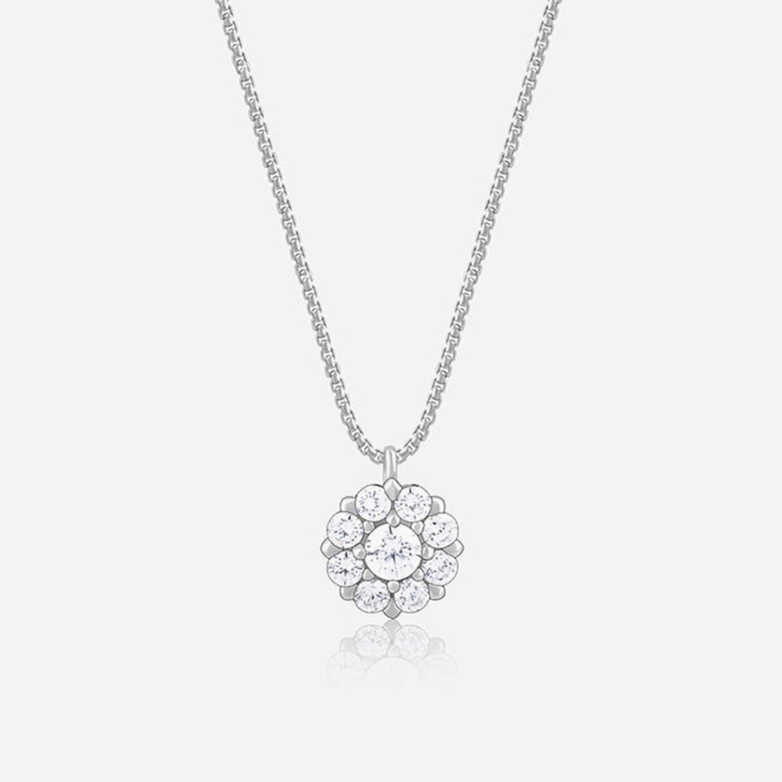 Buy GIVA Sterling Silver Twofold Solitaire Pendant with Link Chain