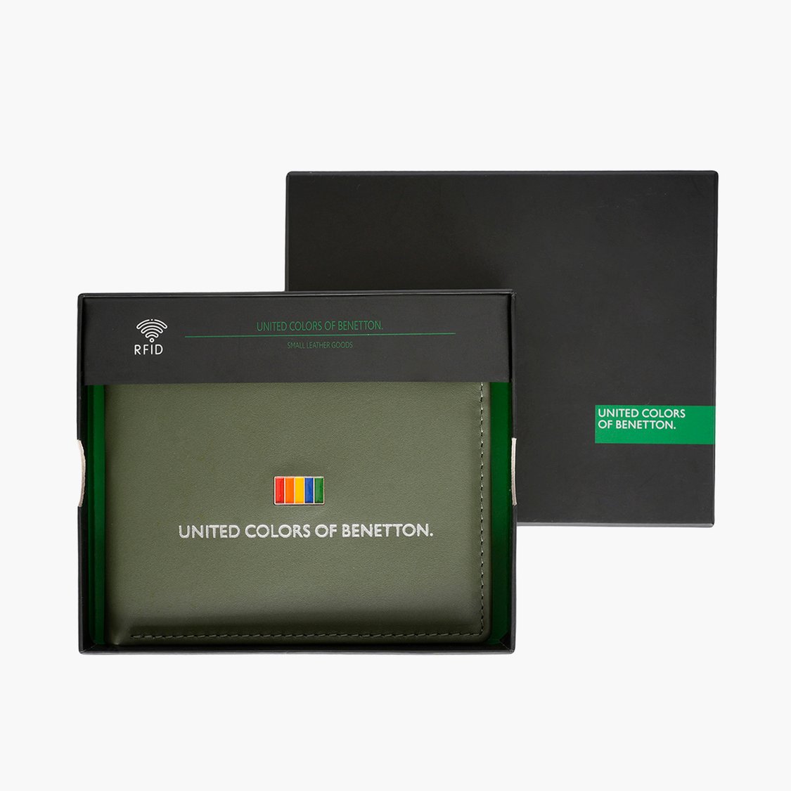 UNITED COLORS OF BENETTON Printed Leather Bi-Fold Wallet