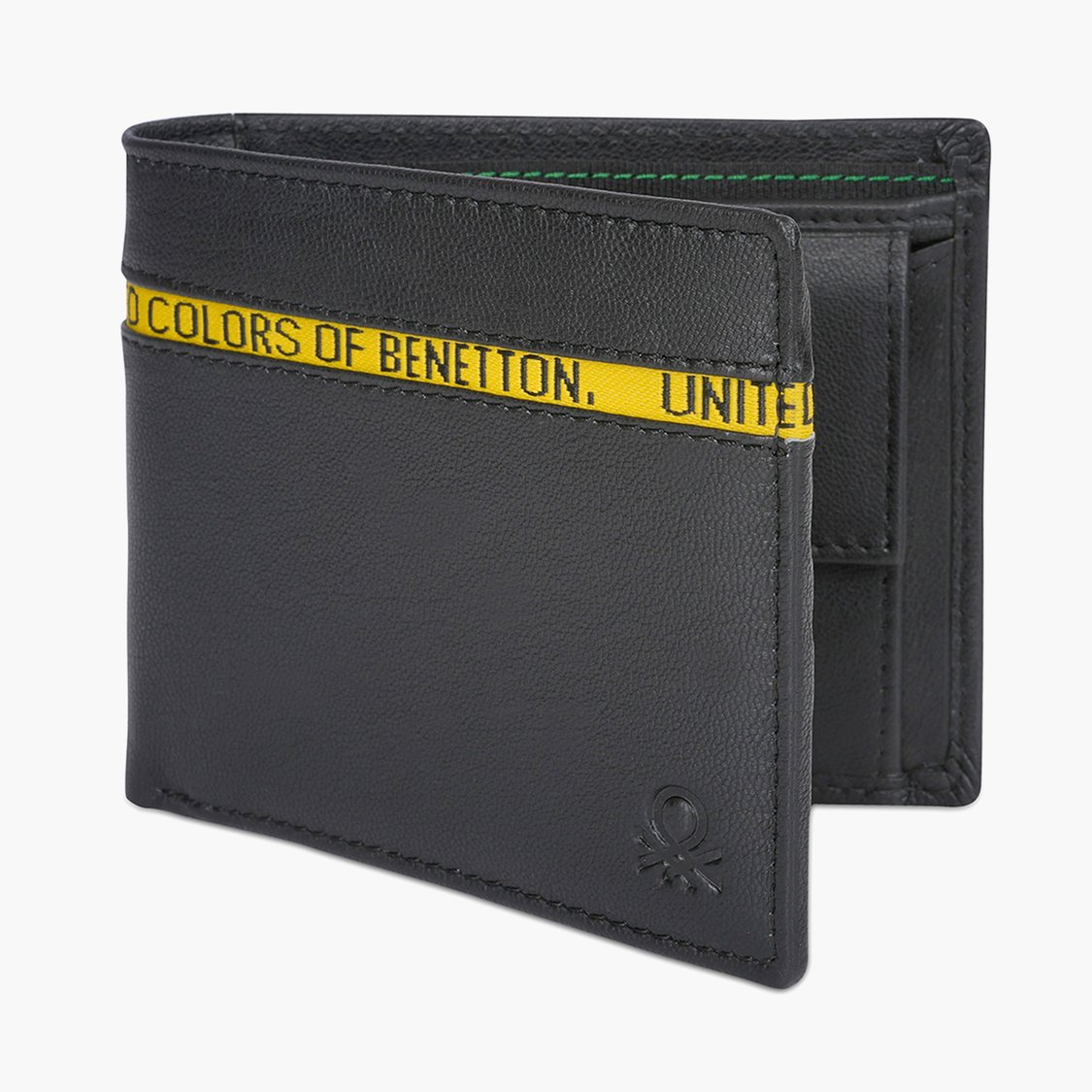 UNITED COLORS OF BENETTON Men Tape-Detailed Leather Bi-Fold Wallet