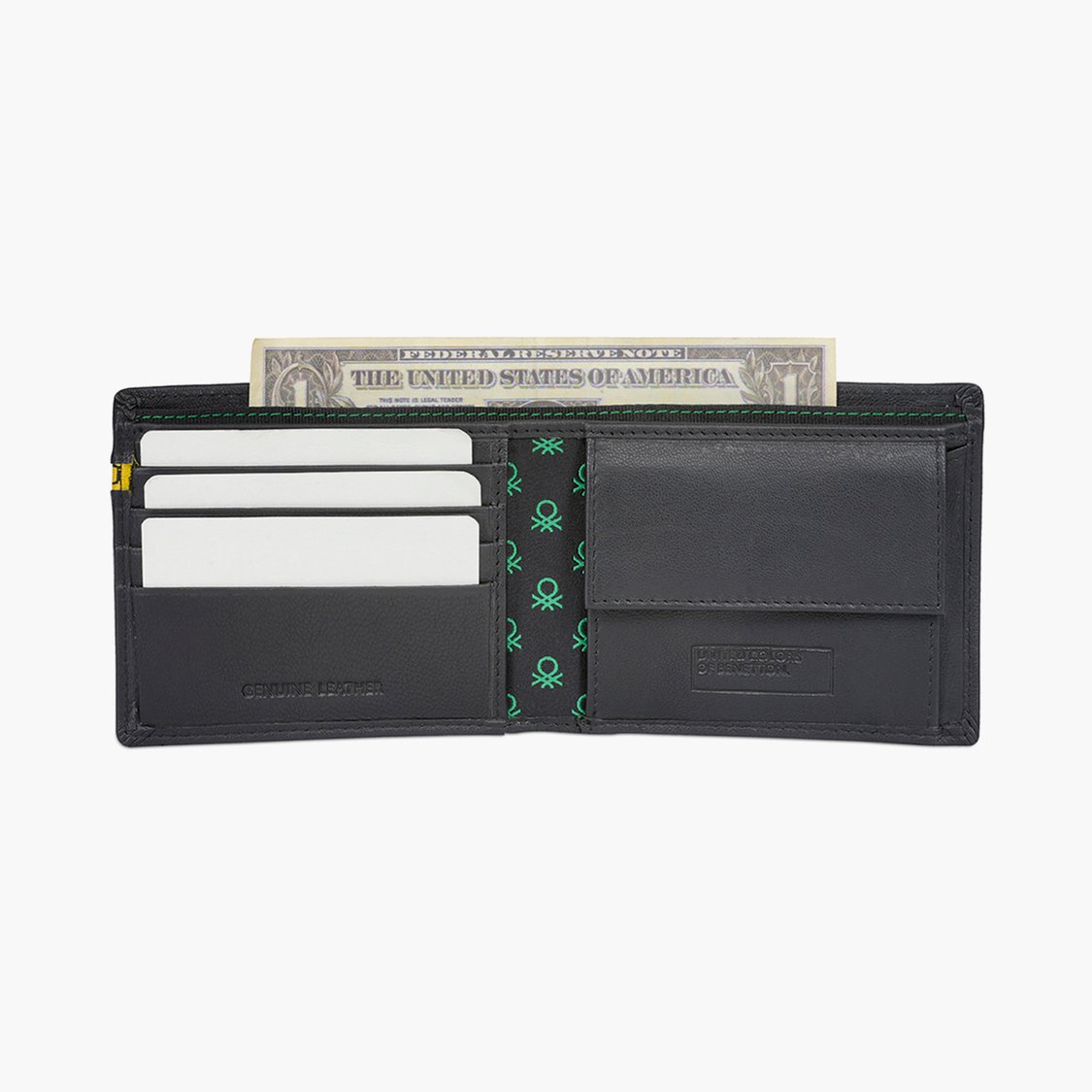 UNITED COLORS OF BENETTON Men Tape-Detailed Leather Bi-Fold Wallet