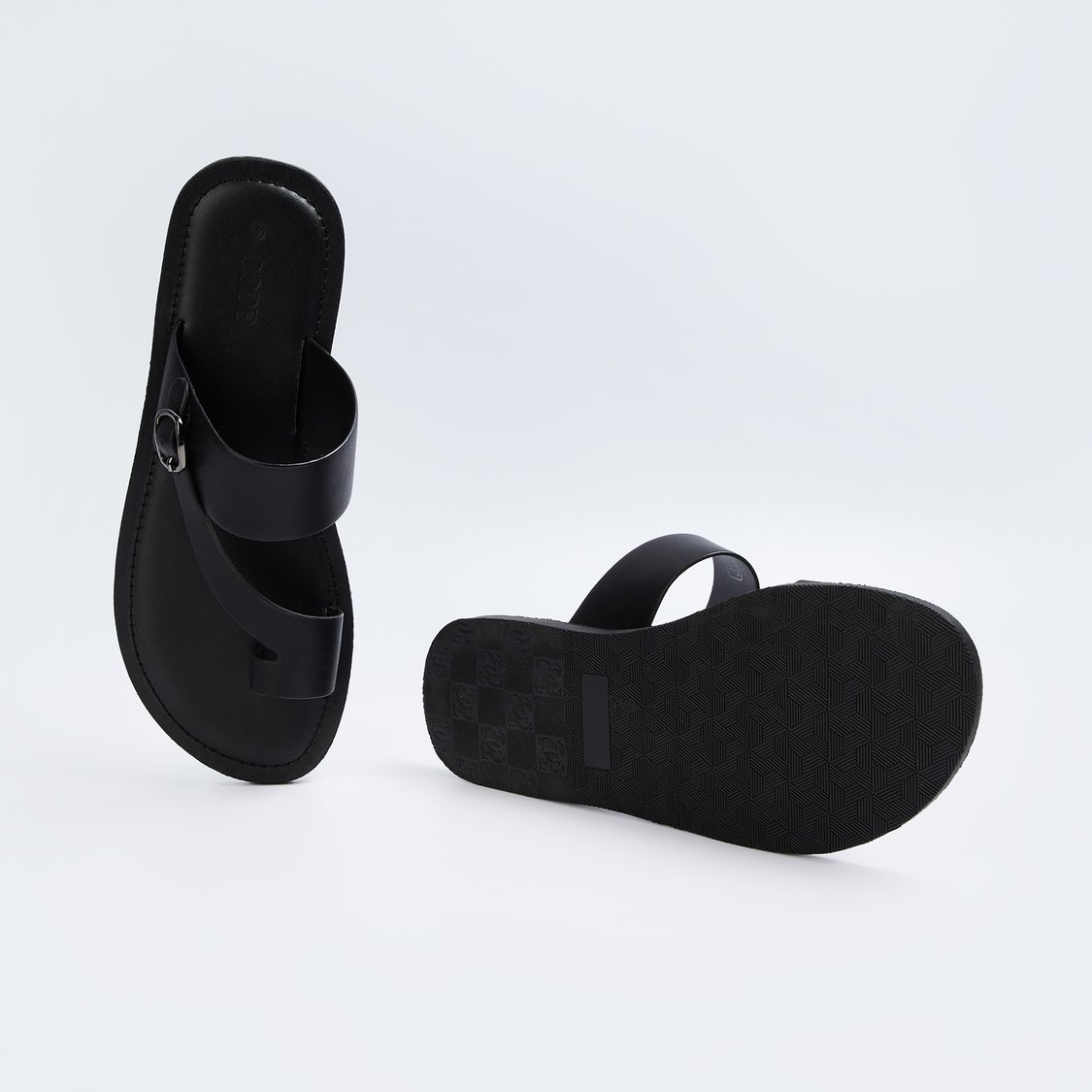 CODE Textured Toe-Ring Sandals