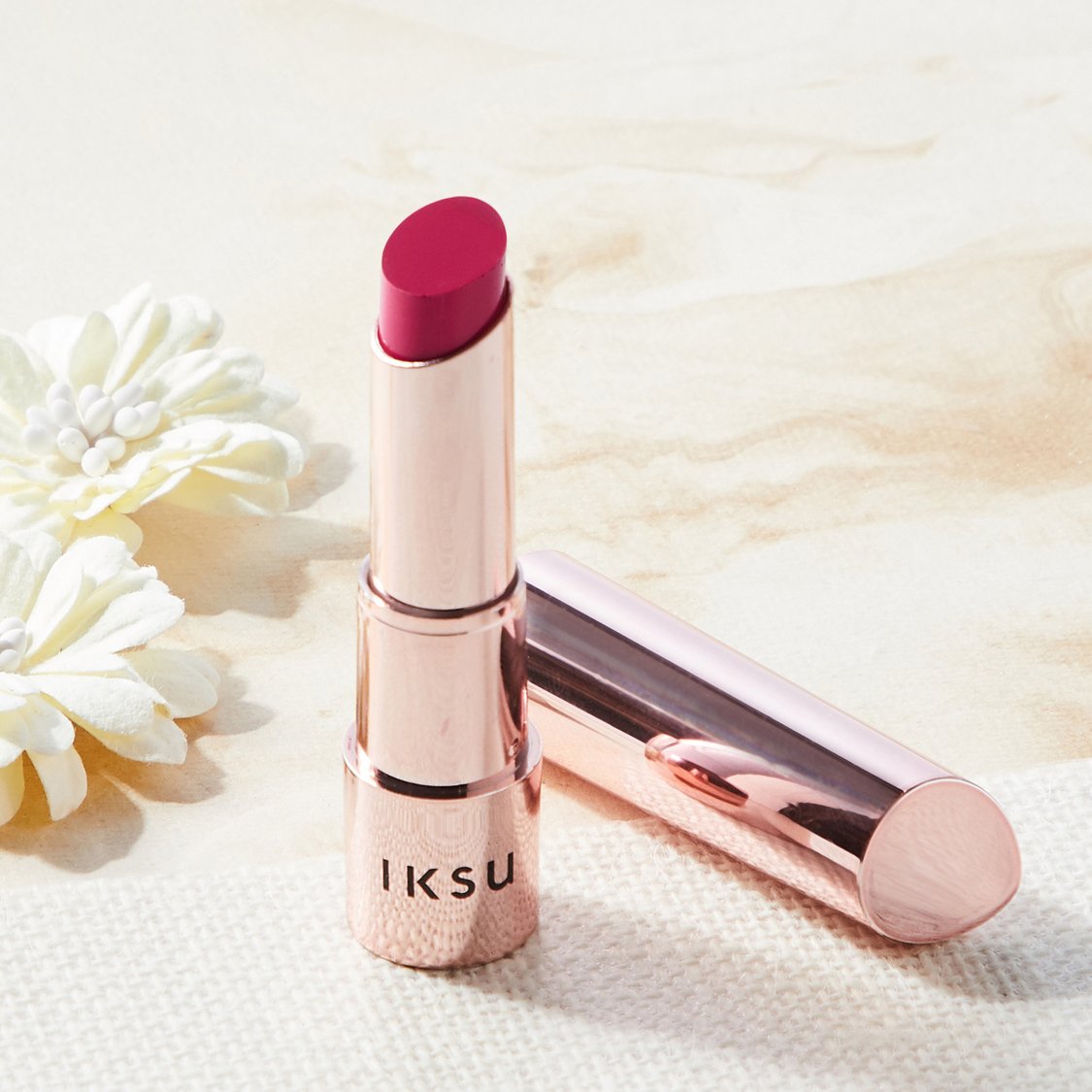 IKSU Suede Kiss Creme Matte Lipstick - Hot Pink - 3.5g
