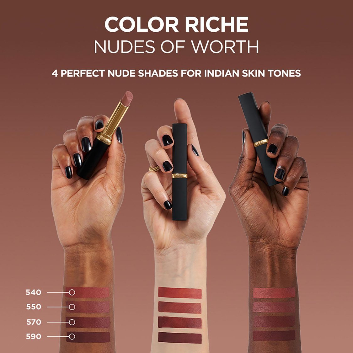 L'OREAL PARIS Color Riche Intense Volume Matte Lipstick - 590 Le Nude Assertive - 2gm