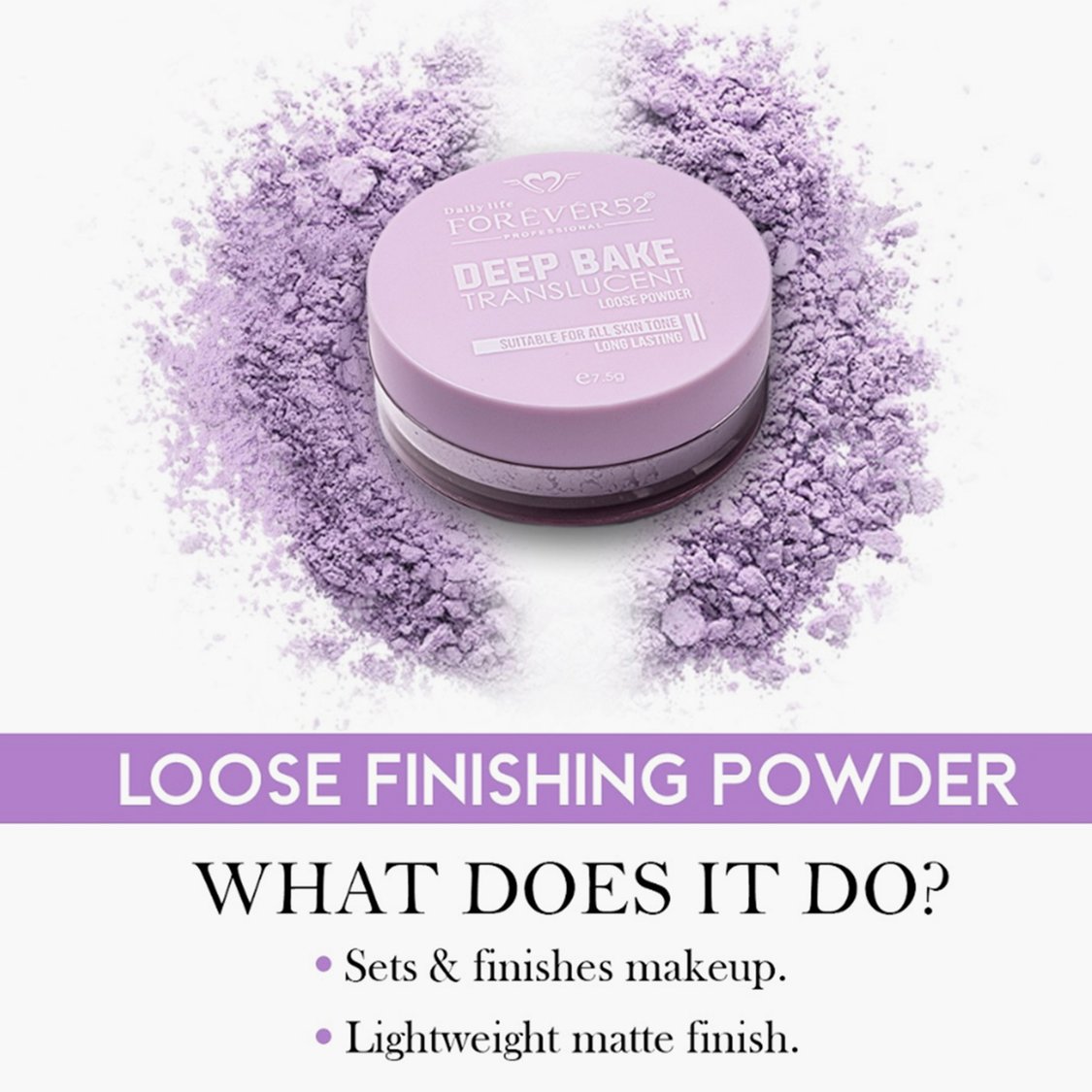 DAILY LIFE FOREVER52 Translucent Matte Loose Powder - Purple Viola 008 - 7.5g