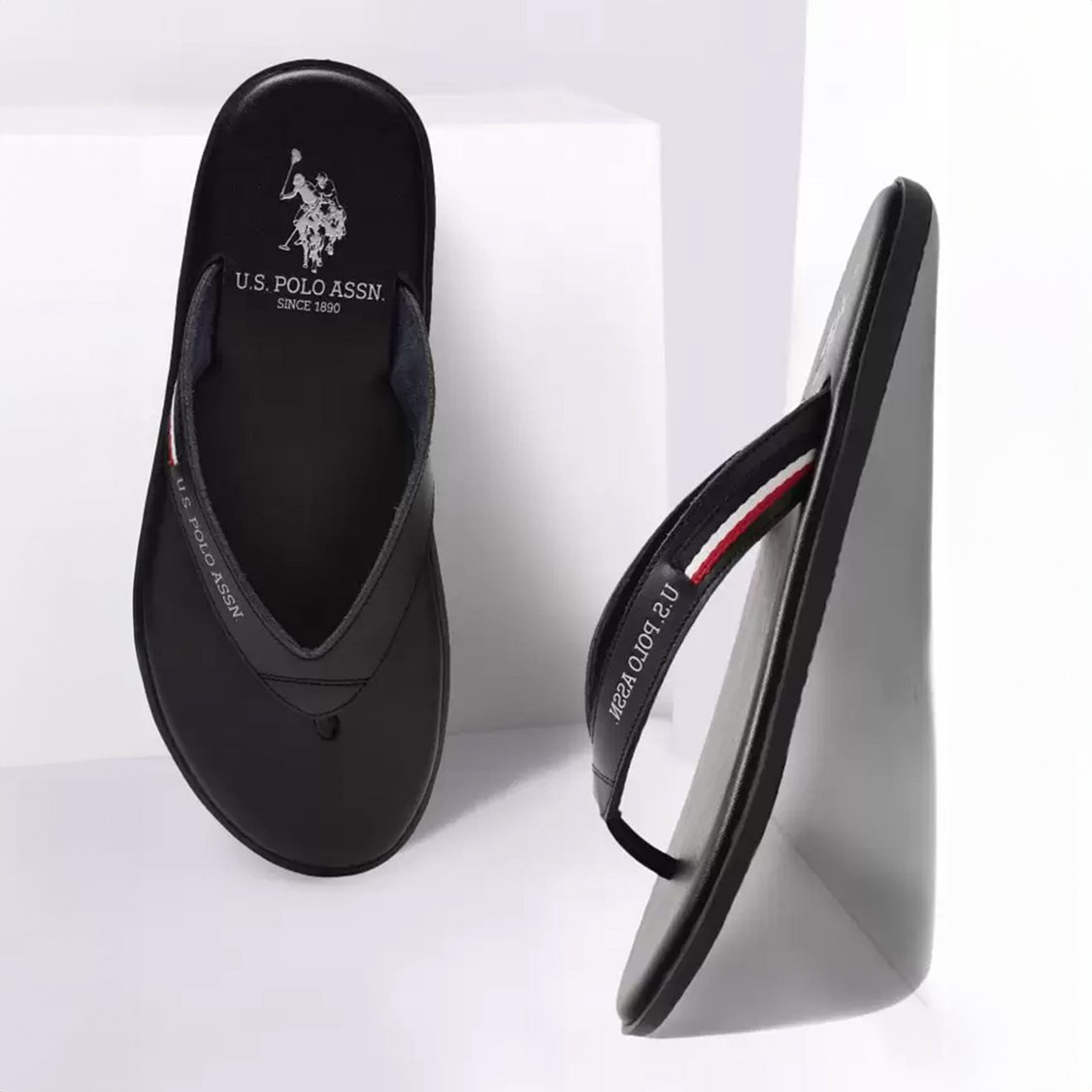 U.S. POLO ASSN. Wanor 2.0 Men Leather Flip Flops