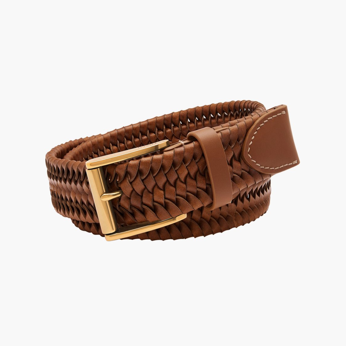 braided leather fossil braided belt