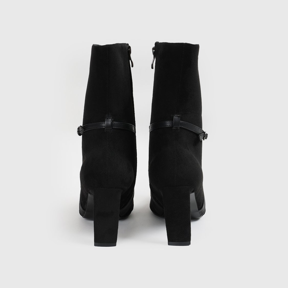 GINGER Suede Strappy Block Heel Ankle Boots