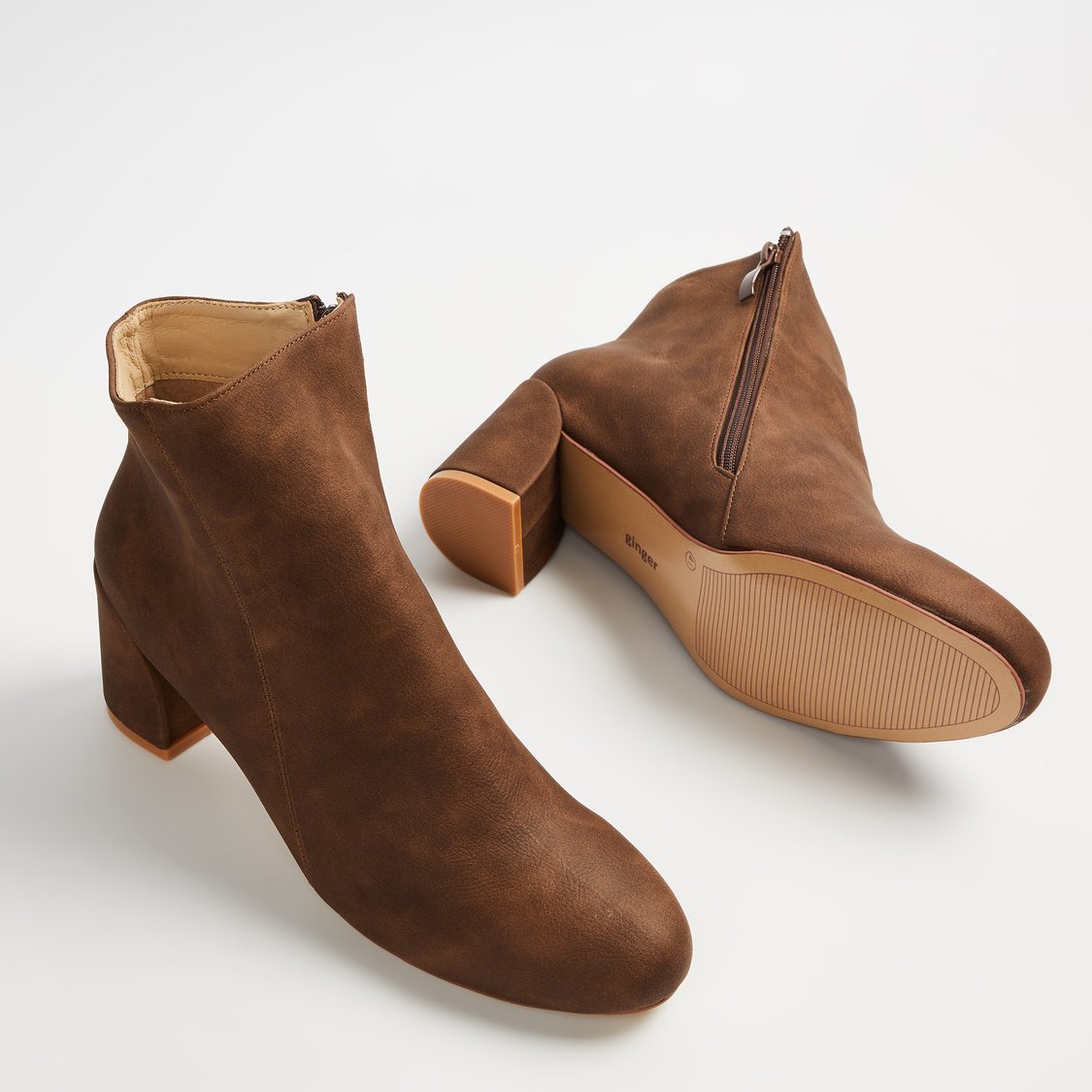 GINGER Block Heel Ankle Boots