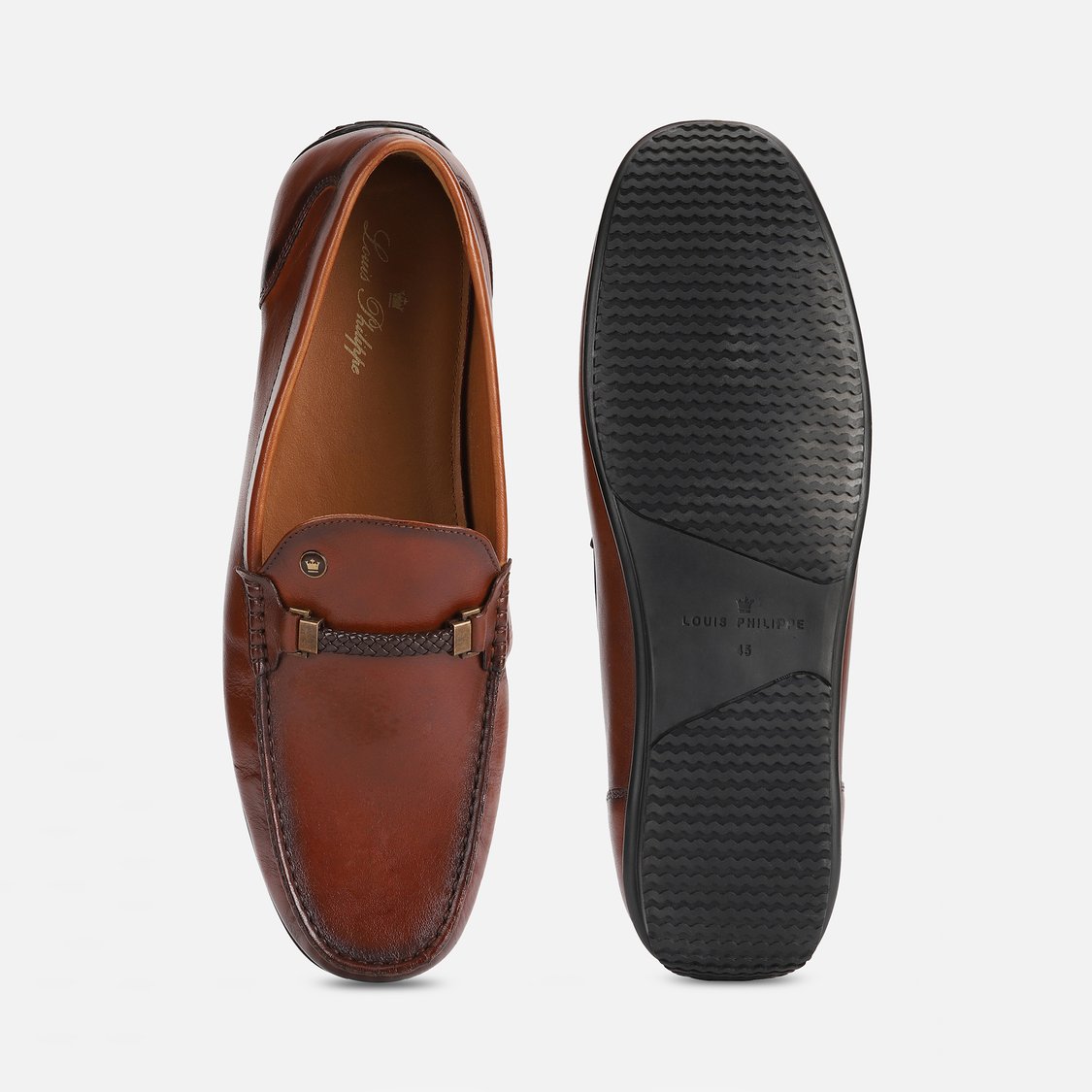 LOUIS PHILIPPE Textured Loafers