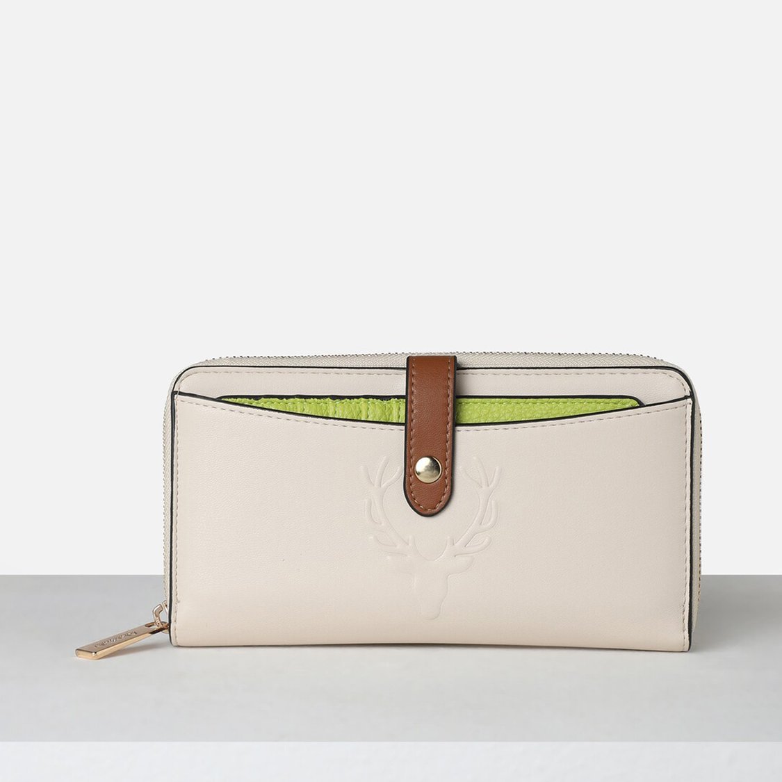 ALLEN SOLLY Solid Zip-Around Wallet