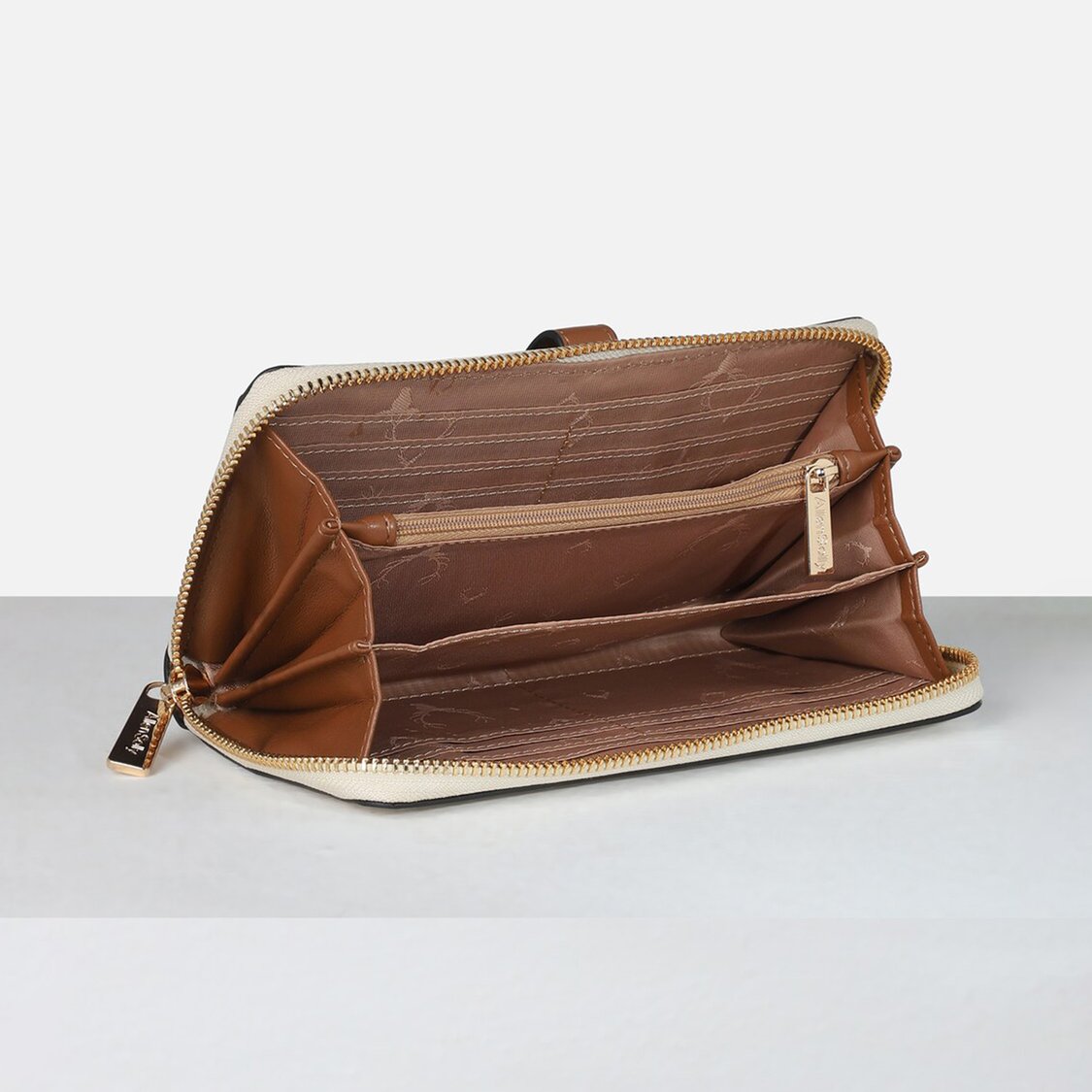 ALLEN SOLLY Solid Zip-Around Wallet
