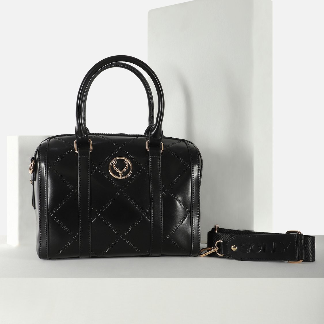 ALLEN SOLLY Debossed Handheld Bag