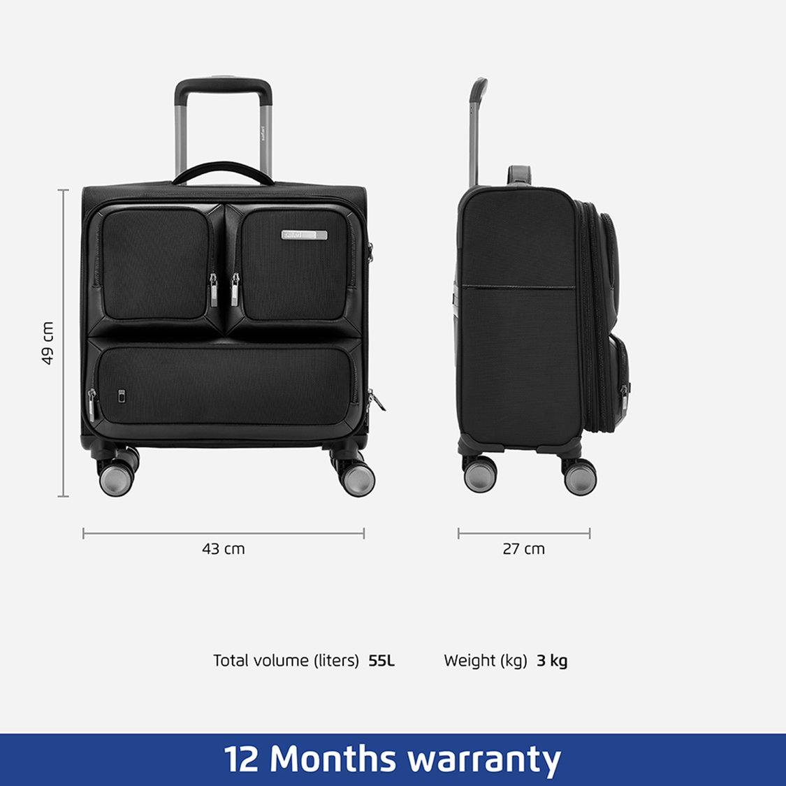 SAFARI Phoenix Overnighter Laptop Trolley Bag - 21L